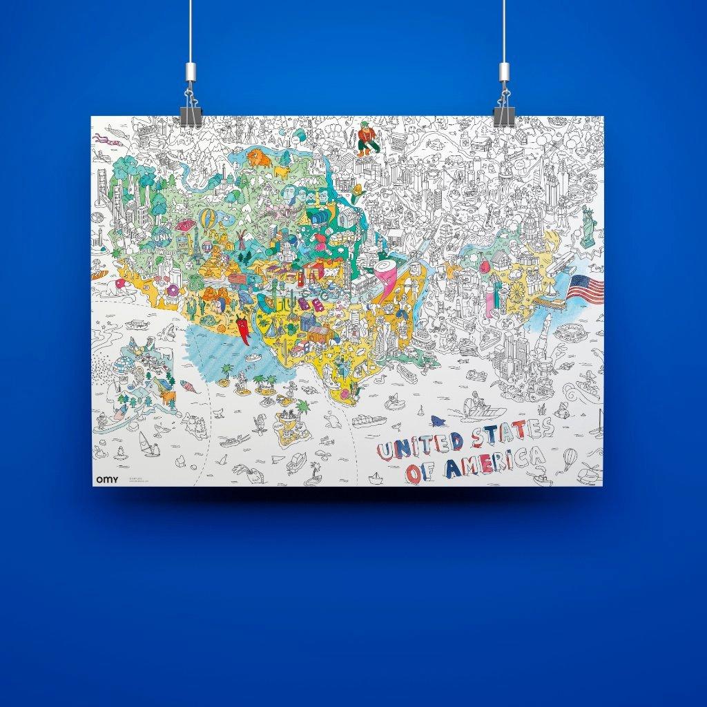 Giant Coloring Poster USA image number 1