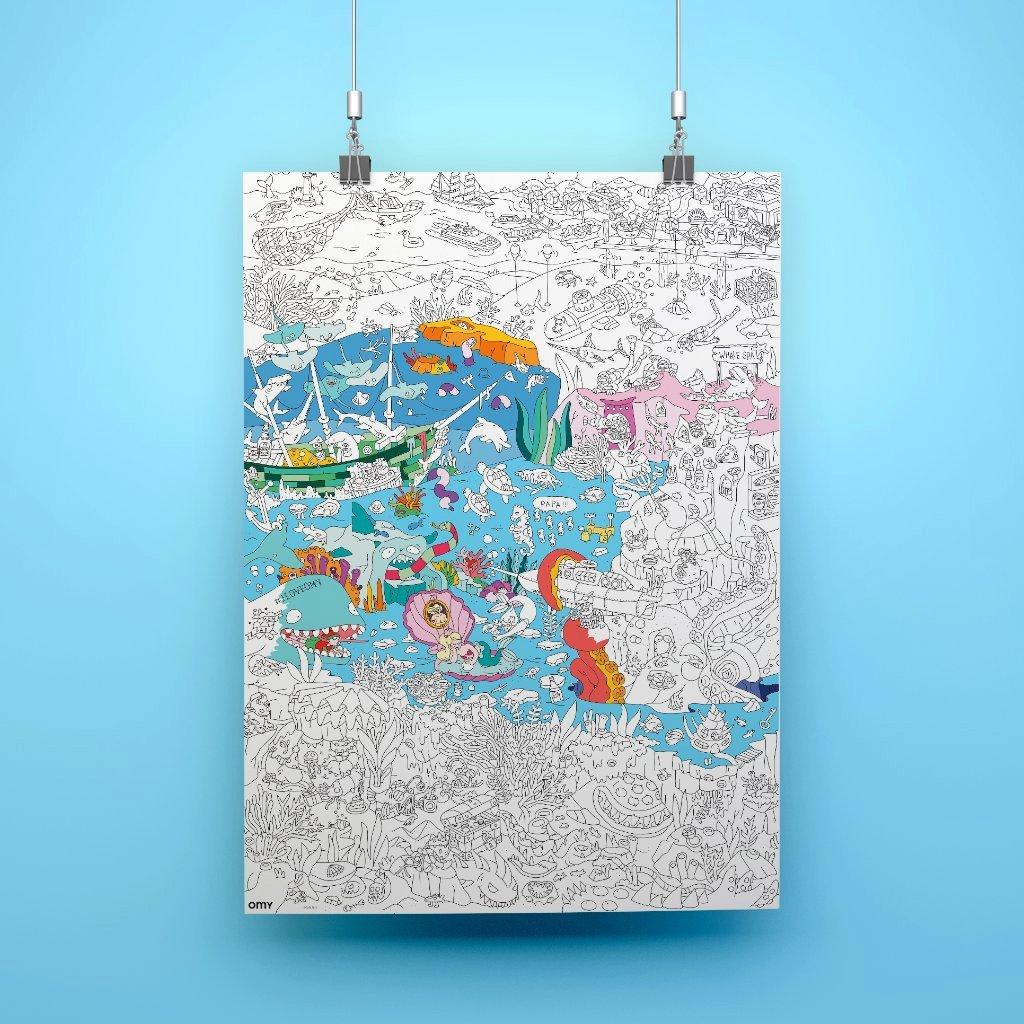 Giant Coloring Poster Ocean image number 1
