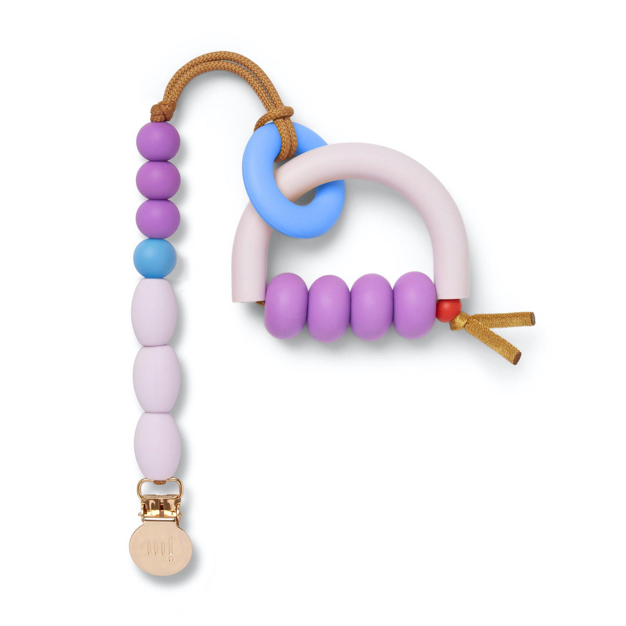 Plum Arch Ring Teether + Clip Set