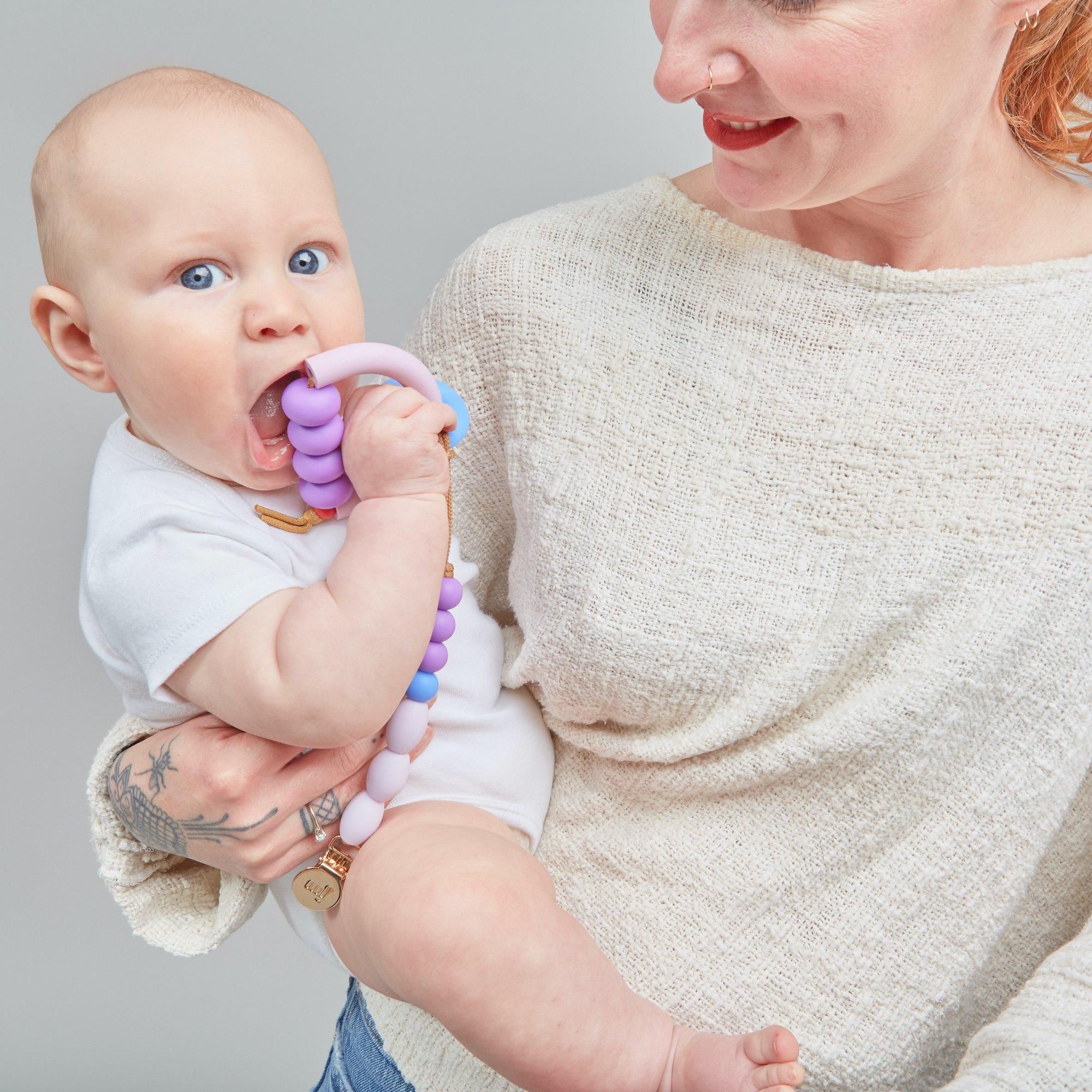 Plum Arch Ring Teether + Clip Set image number 2