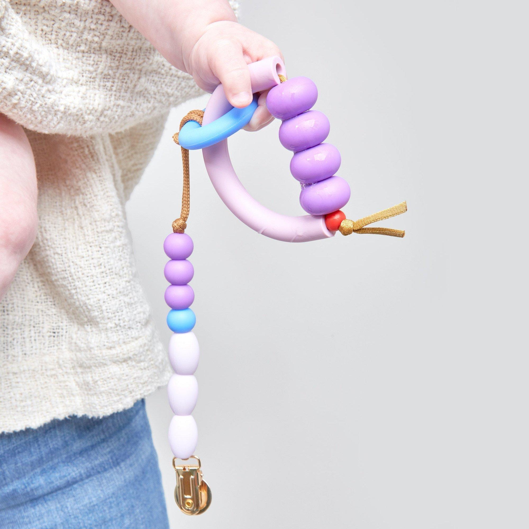 Plum Arch Ring Teether + Clip Set image number 1