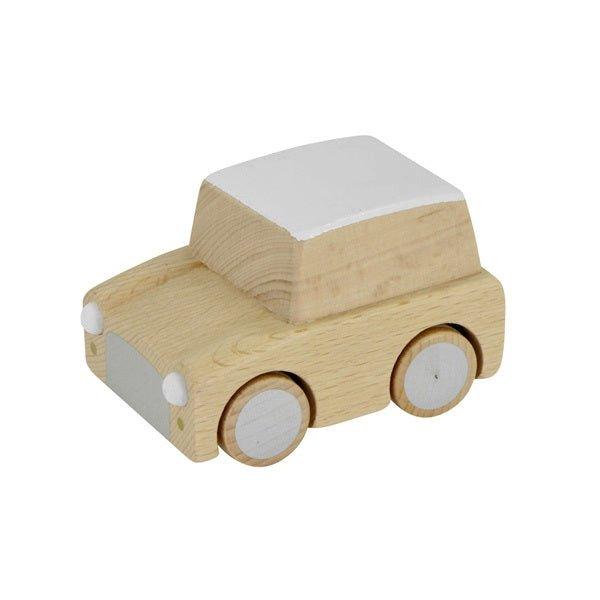 Kuruma Wooden Wind-Up Toy Car - Natural