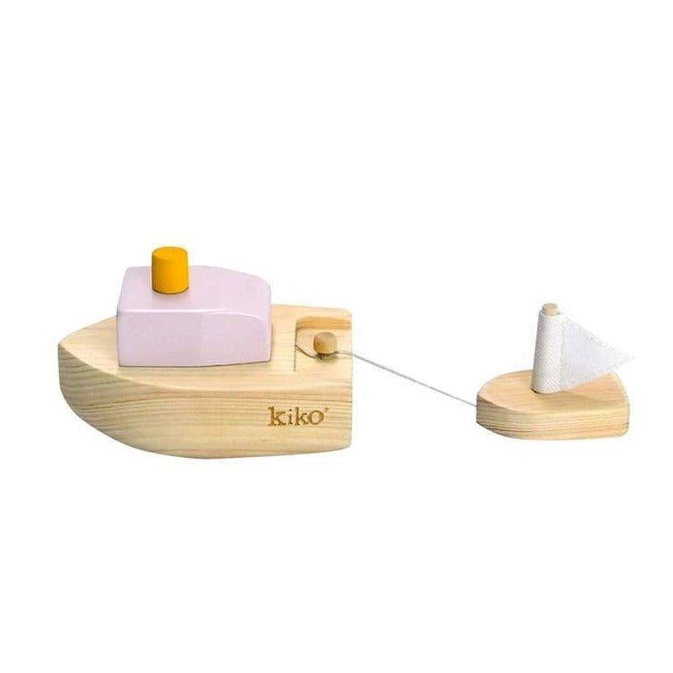 Ofune Wind-Up Wooden Boat - Lavender