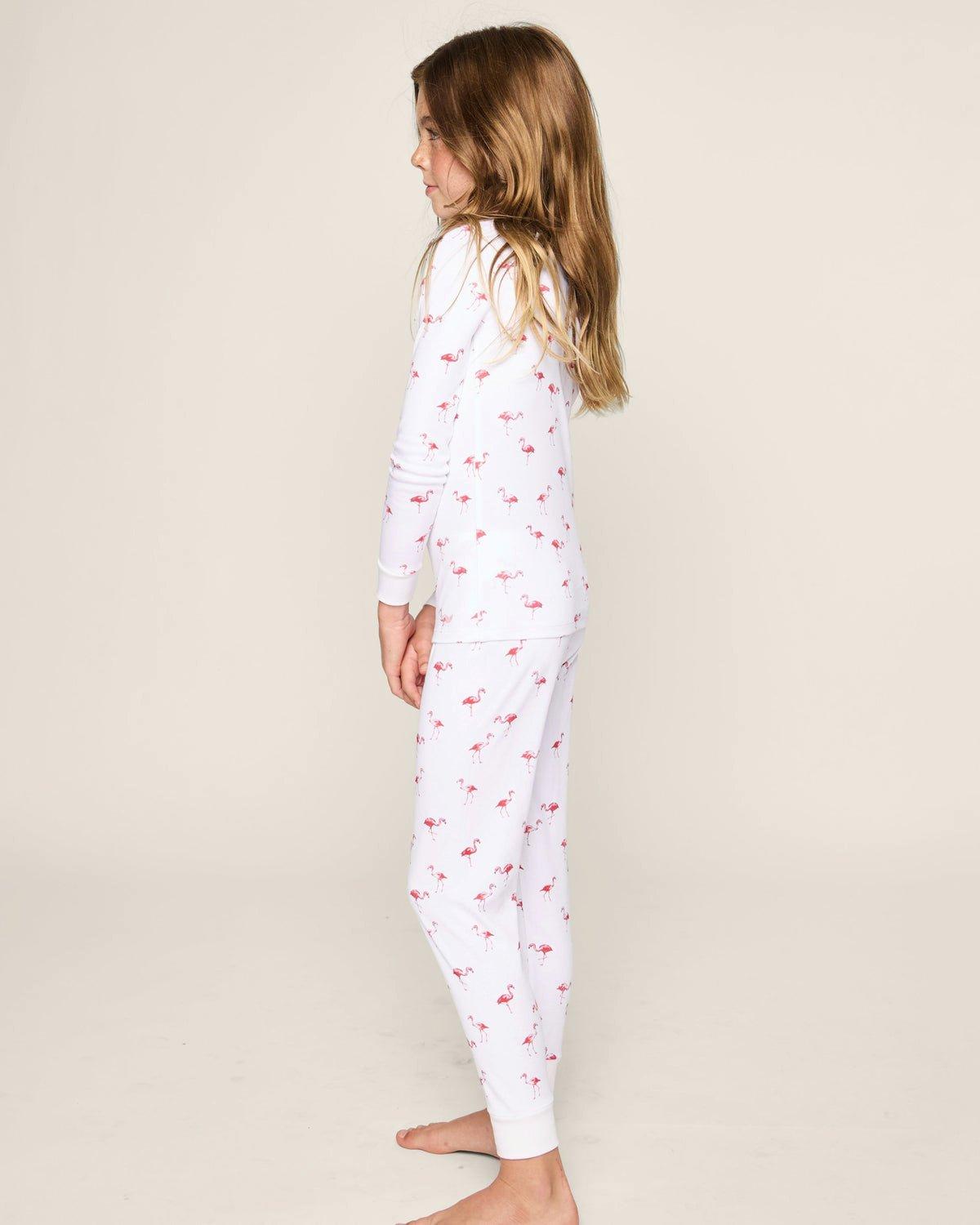 Kids Pima Snug Fit Pajama Set in Flamingos image number 2