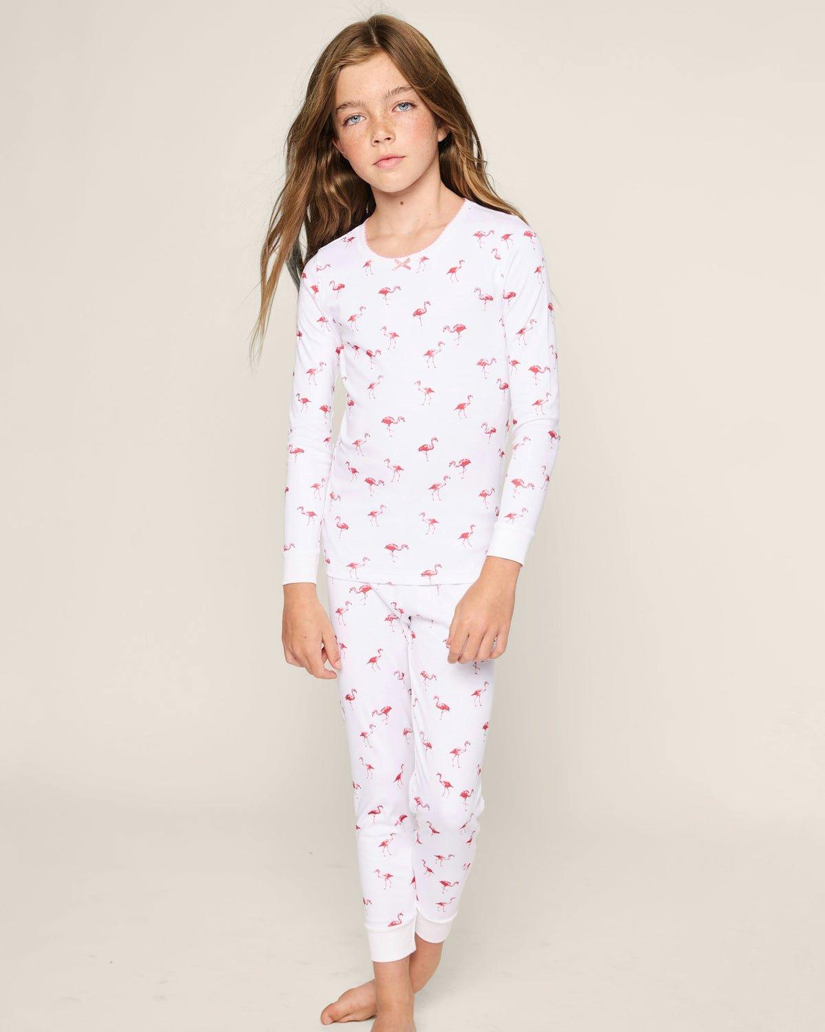 Kids Pima Snug Fit Pajama Set in Flamingos image number 1
