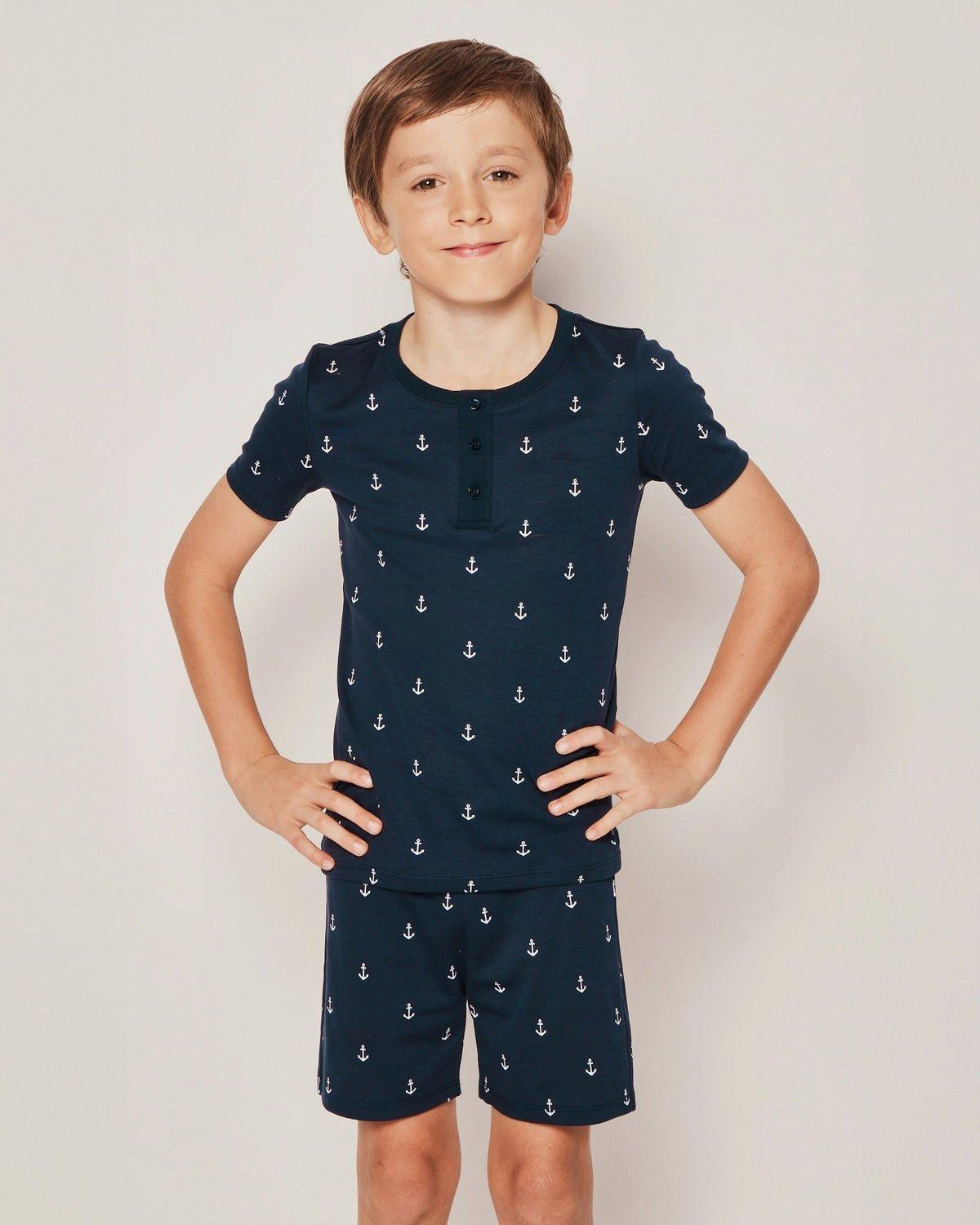 Kid's Snug Fit Short Pajama Set in Portsmouth Anchors image number 1