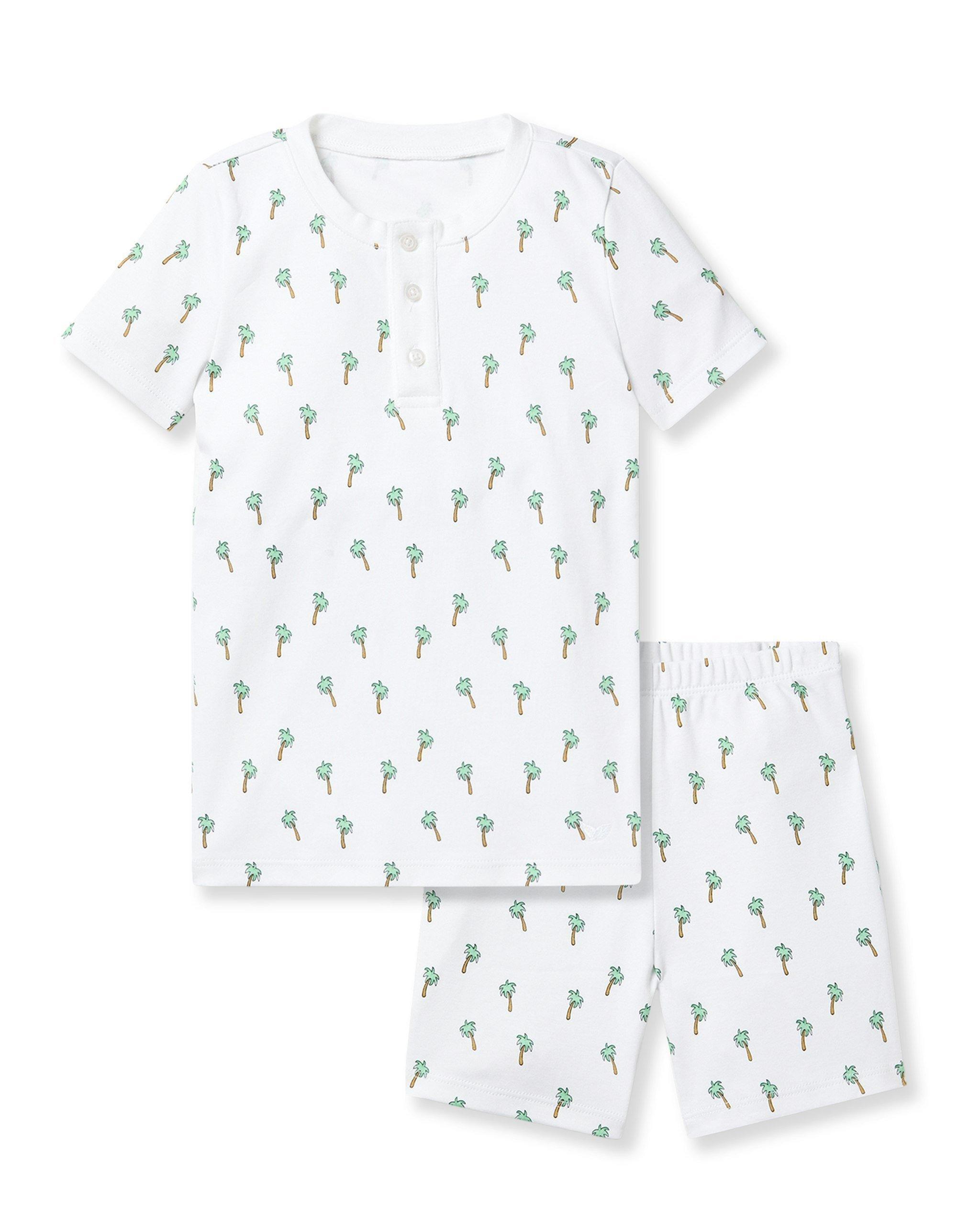 Kids Pima Short Pajama Set in Palmier