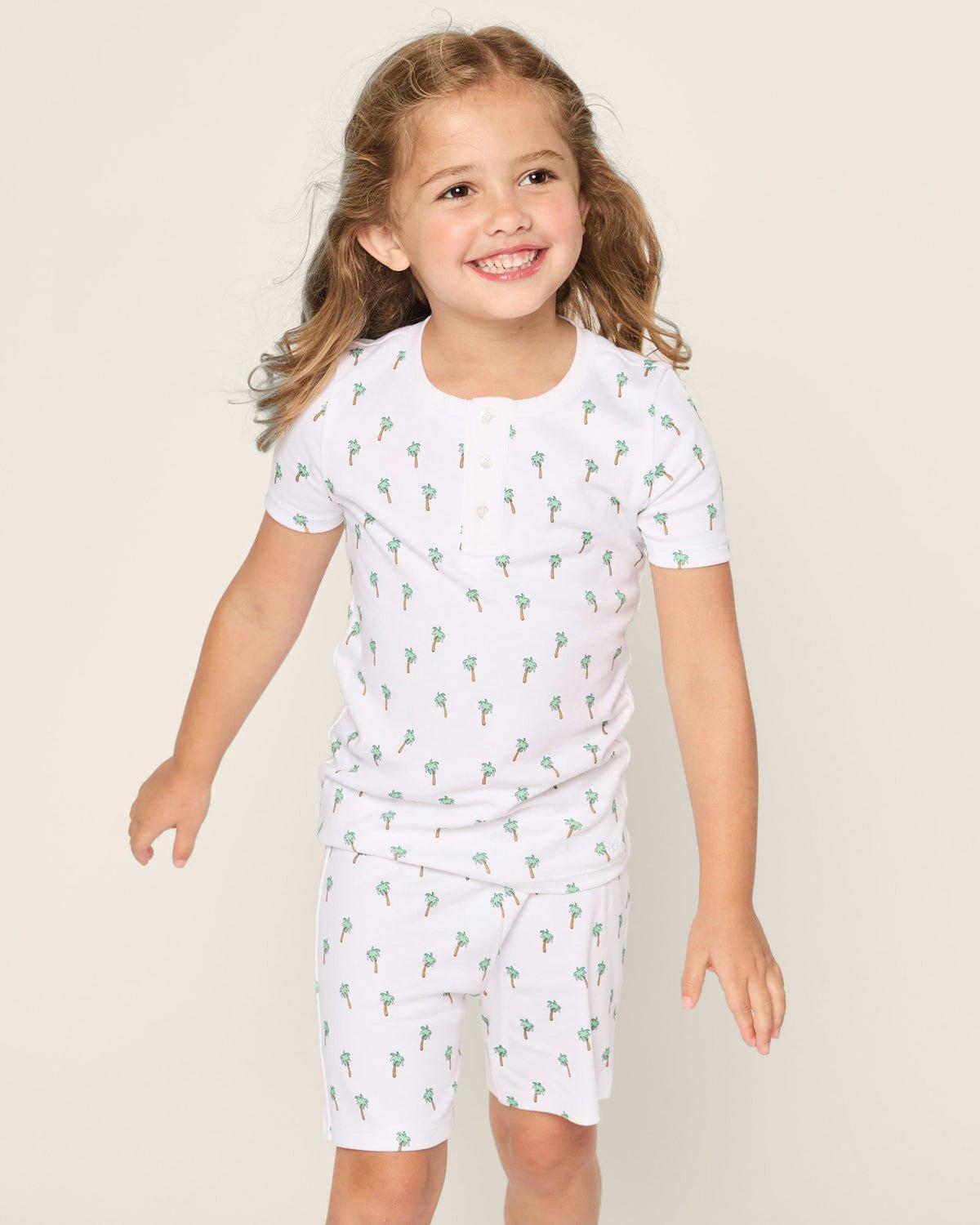 Kids Pima Short Pajama Set in Palmier image number 1