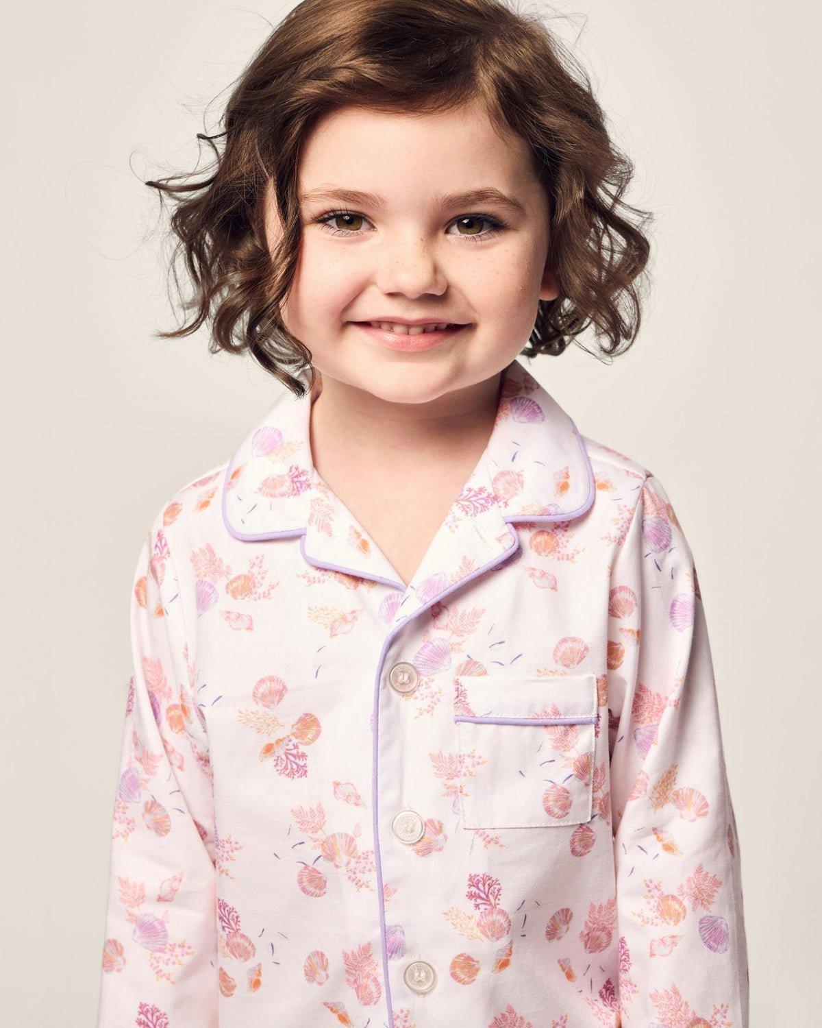 Kid's Twill Pajama Set in Seashell Splendor image number 3