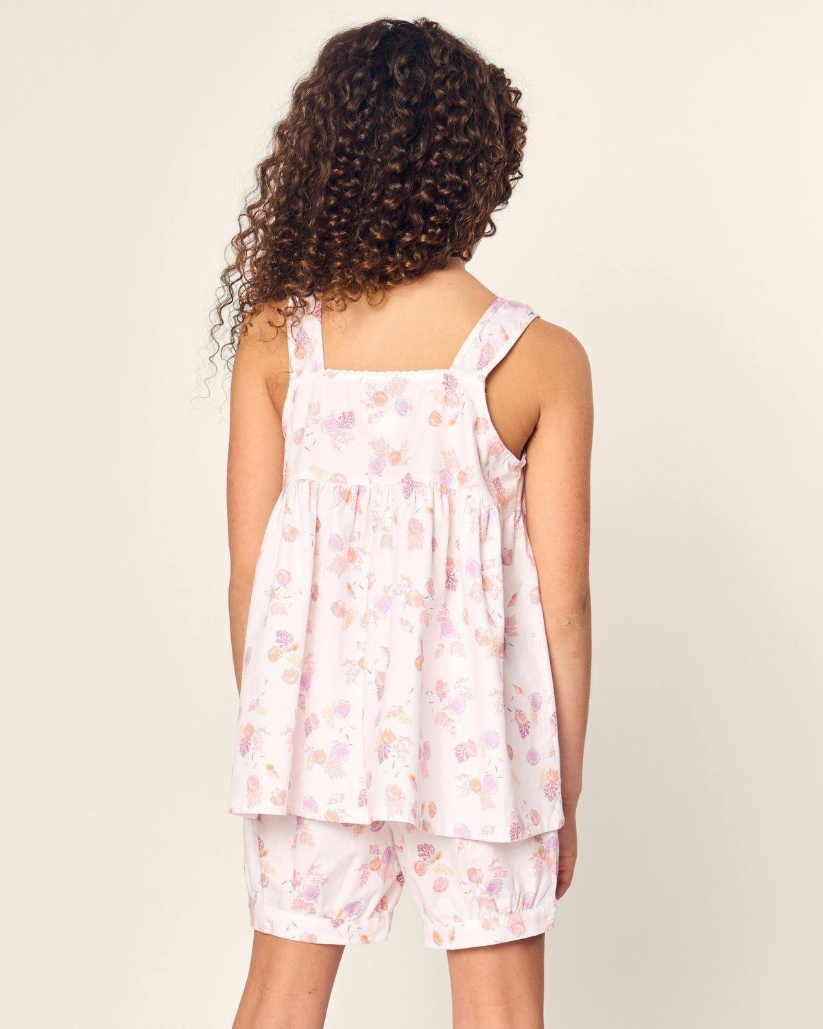 Girl's Twill Charlotte Short Pajama Set in Seashell Splendor image number 2