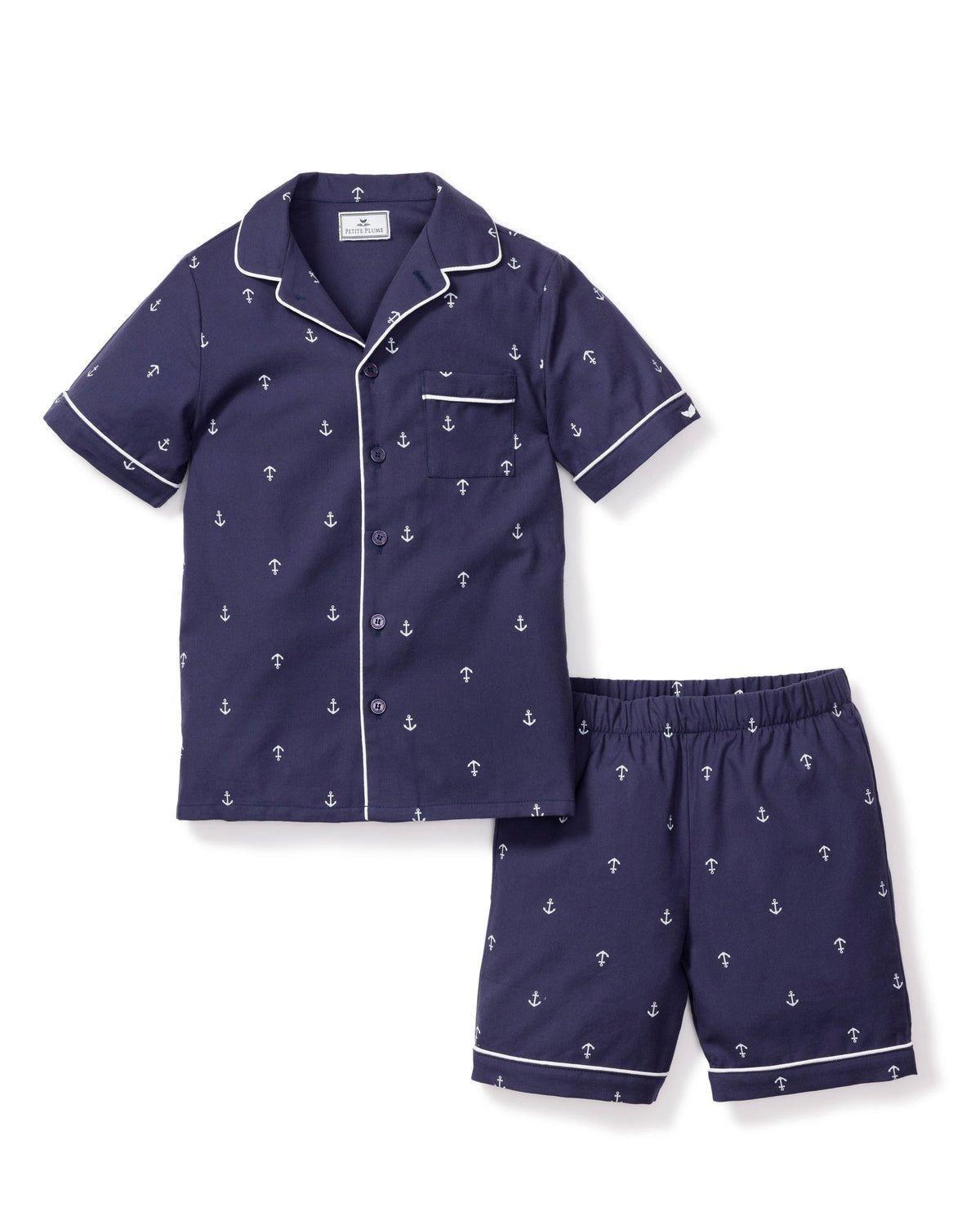 Kid's Short Pajama Set in Portsmouth Anchors
