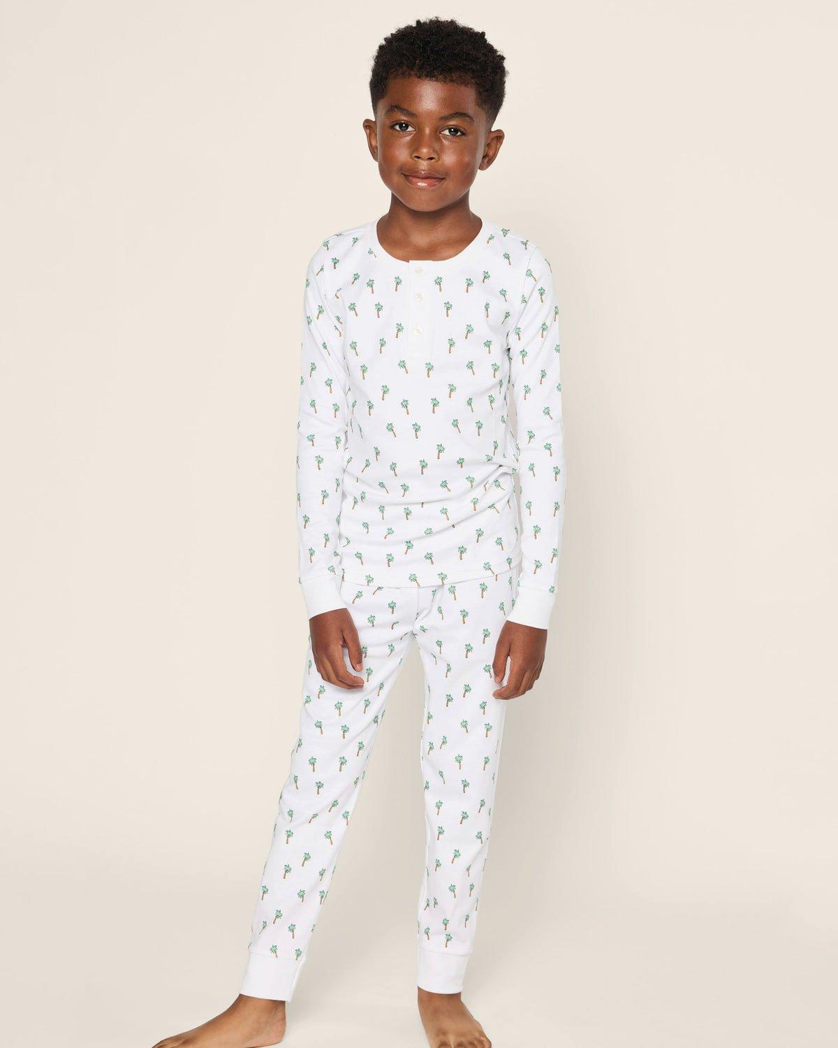 Kids Pima Snug Fit Pajama Set in Palmier image number 1