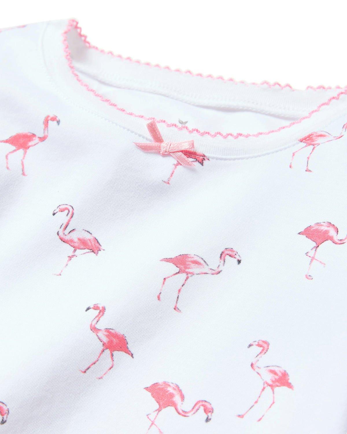 Kid's Pima Snug Fit Short Pajama Set in Flamingos image number 4