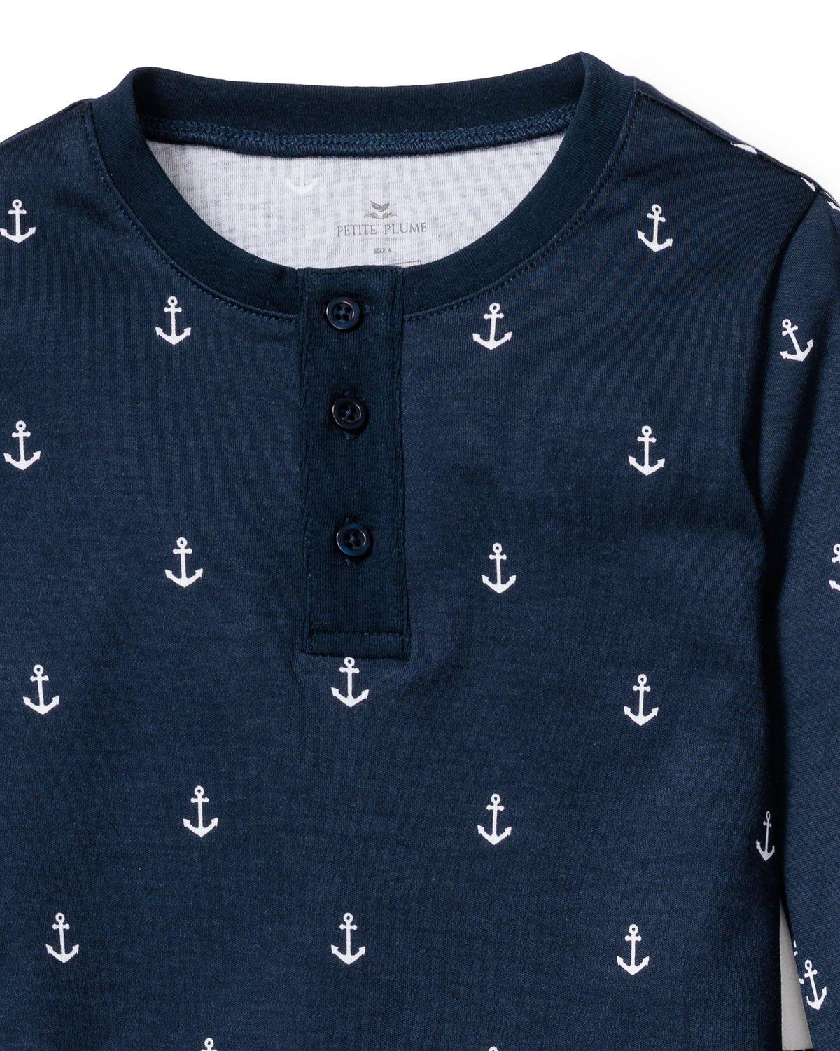 Kid's Snug Fit Pajama Set in Portsmouth Anchors image number 2