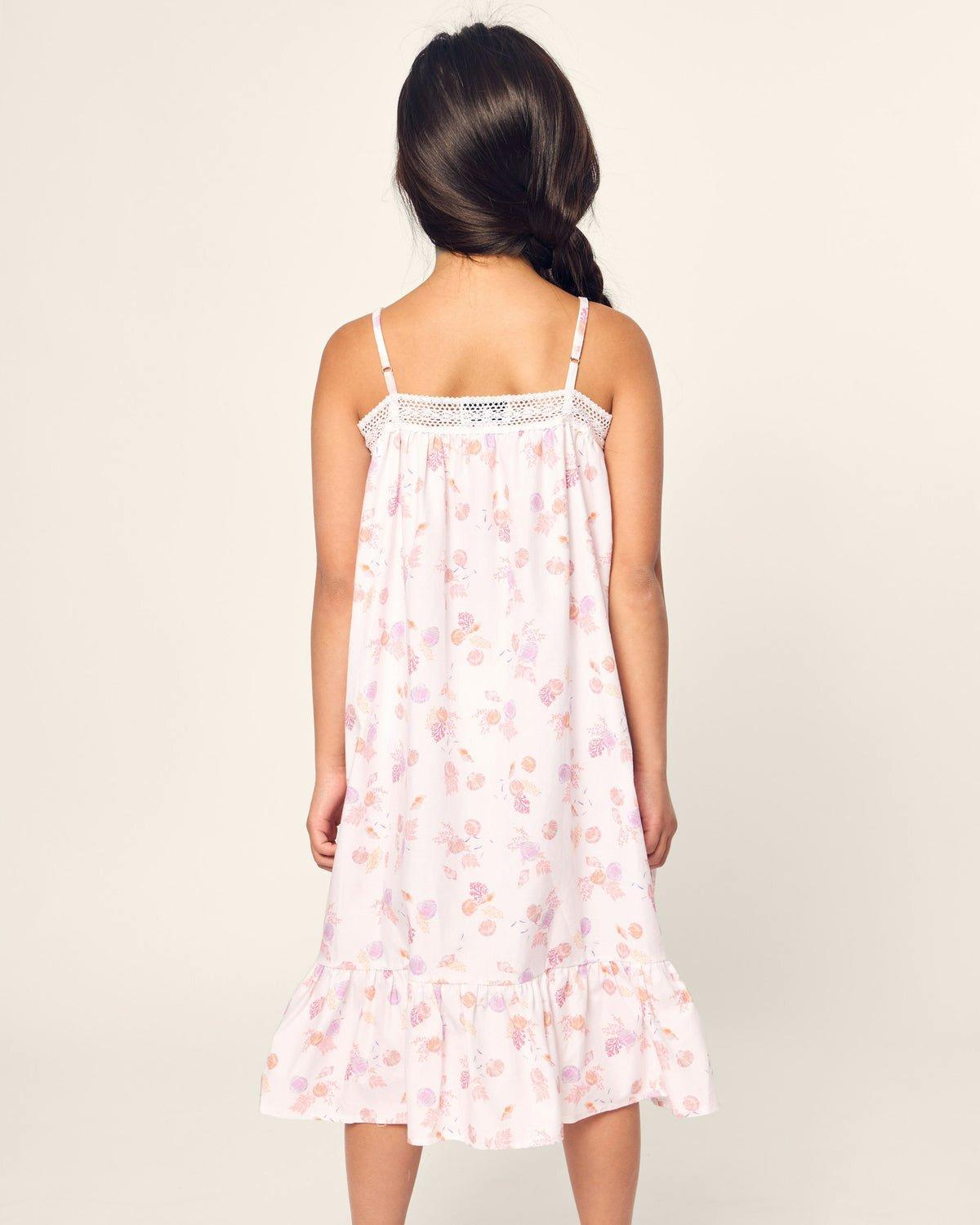 Girl's Twill Lily Nightgown in Seashell Splendor image number 2