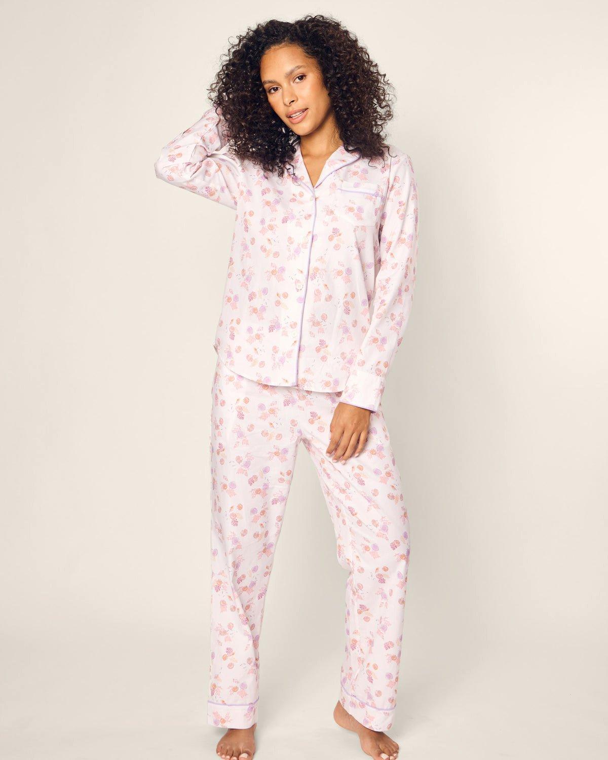 Women's Twill Pajama Set in Seashell Splendor image number 1