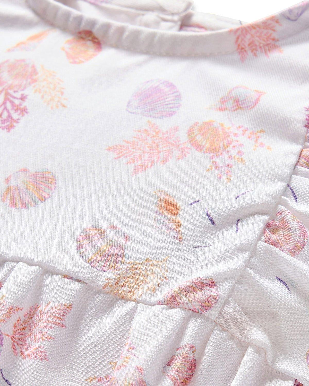 Baby's Twill Ruffled Romper in Seashell Splendor image number 4