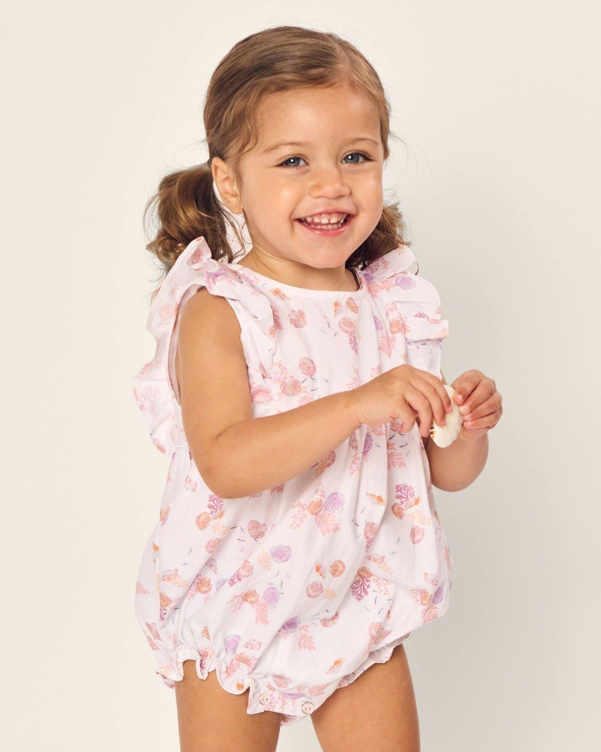 Baby's Twill Ruffled Romper in Seashell Splendor image number 1
