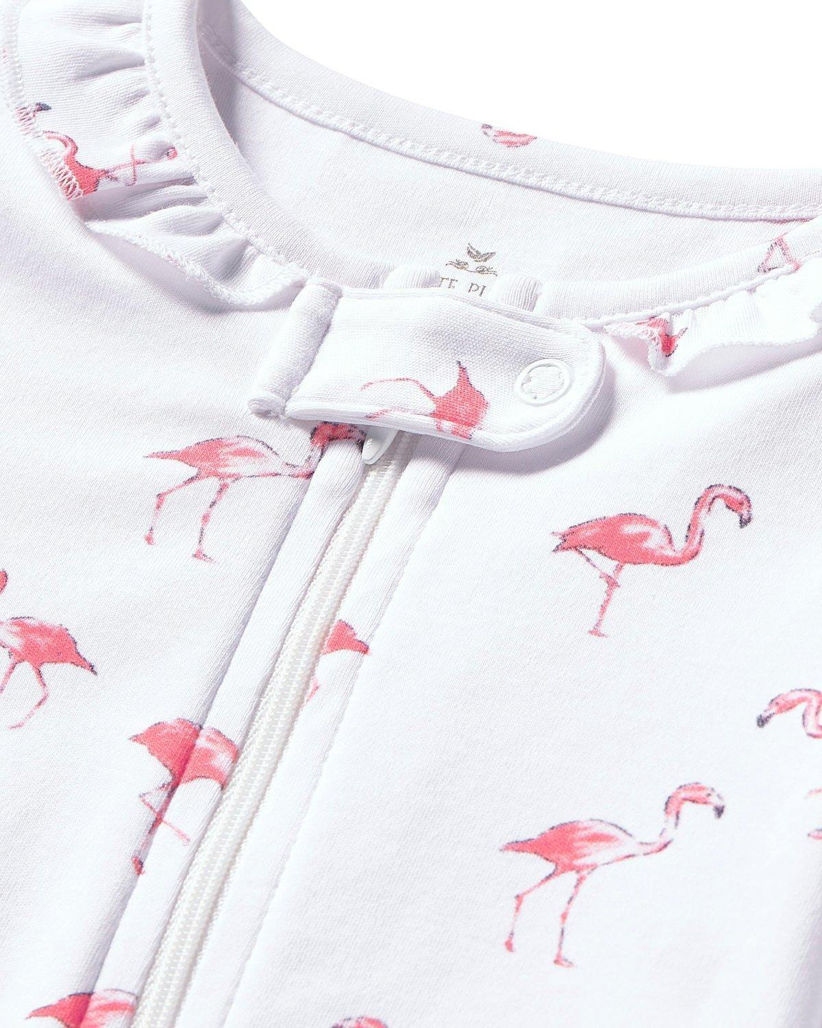 Baby's Pima Ruffle Collar Romper in Flamingos image number 1
