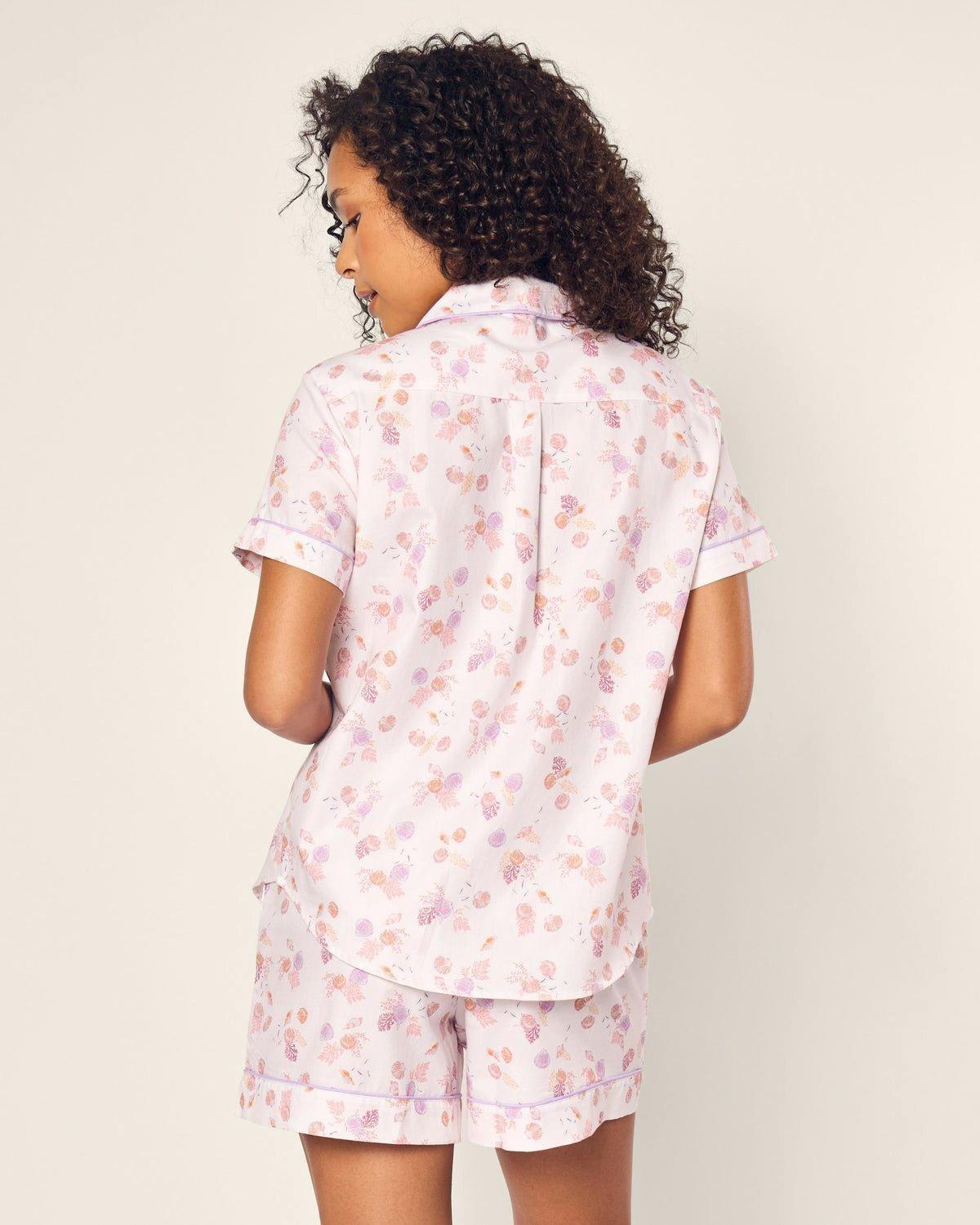 Women's Twill Short Pajama Set in Seashell Splendor image number 2