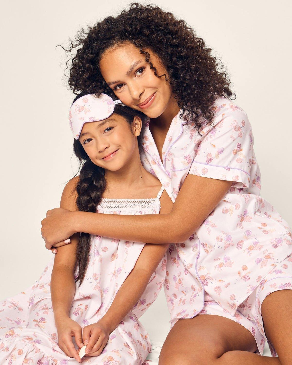 Women's Twill Short Pajama Set in Seashell Splendor image number 3