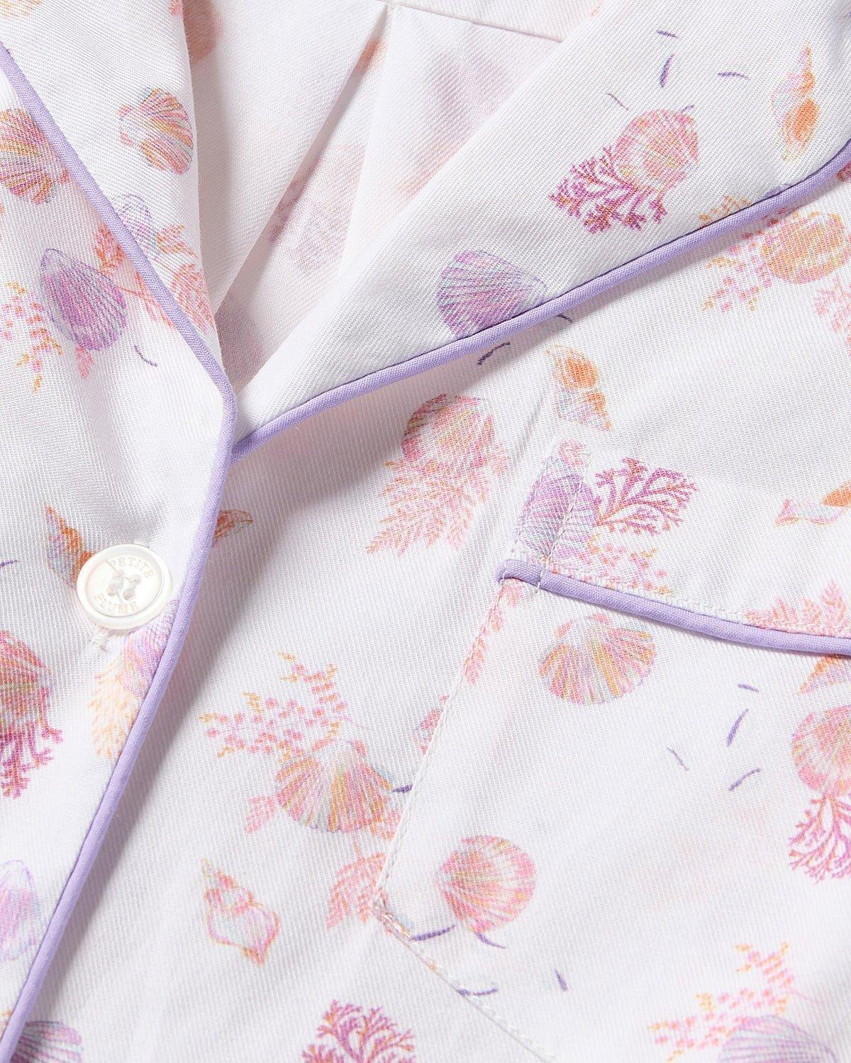 Women's Twill Short Pajama Set in Seashell Splendor image number 4