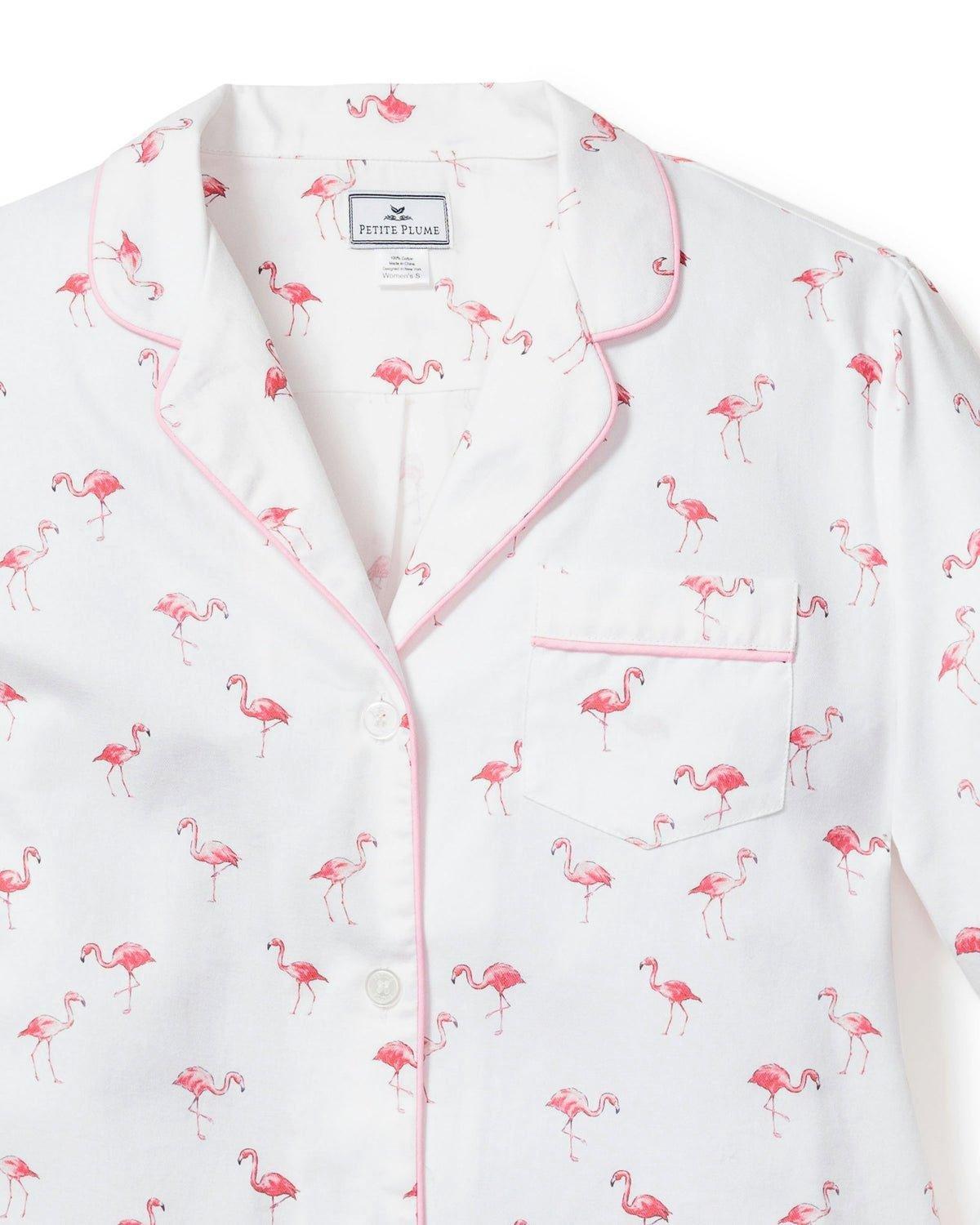 Women's Twill Pajama Set in Flamingos image number 2