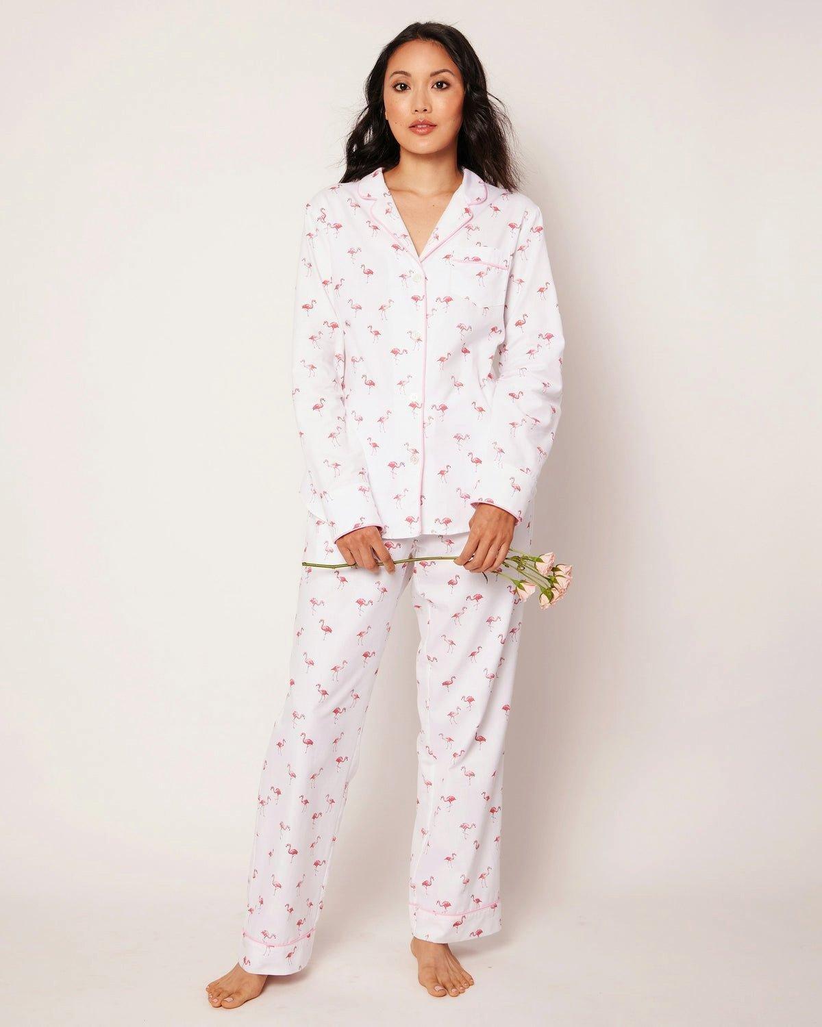 Women's Twill Pajama Set in Flamingos image number 1