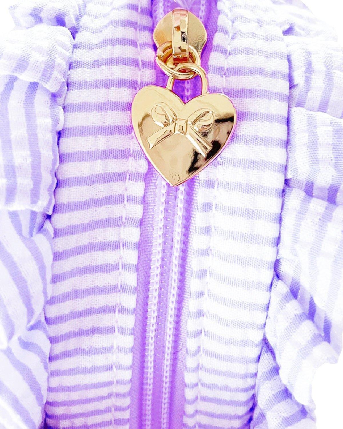 Lavender Seersucker Heart Purse image number 2
