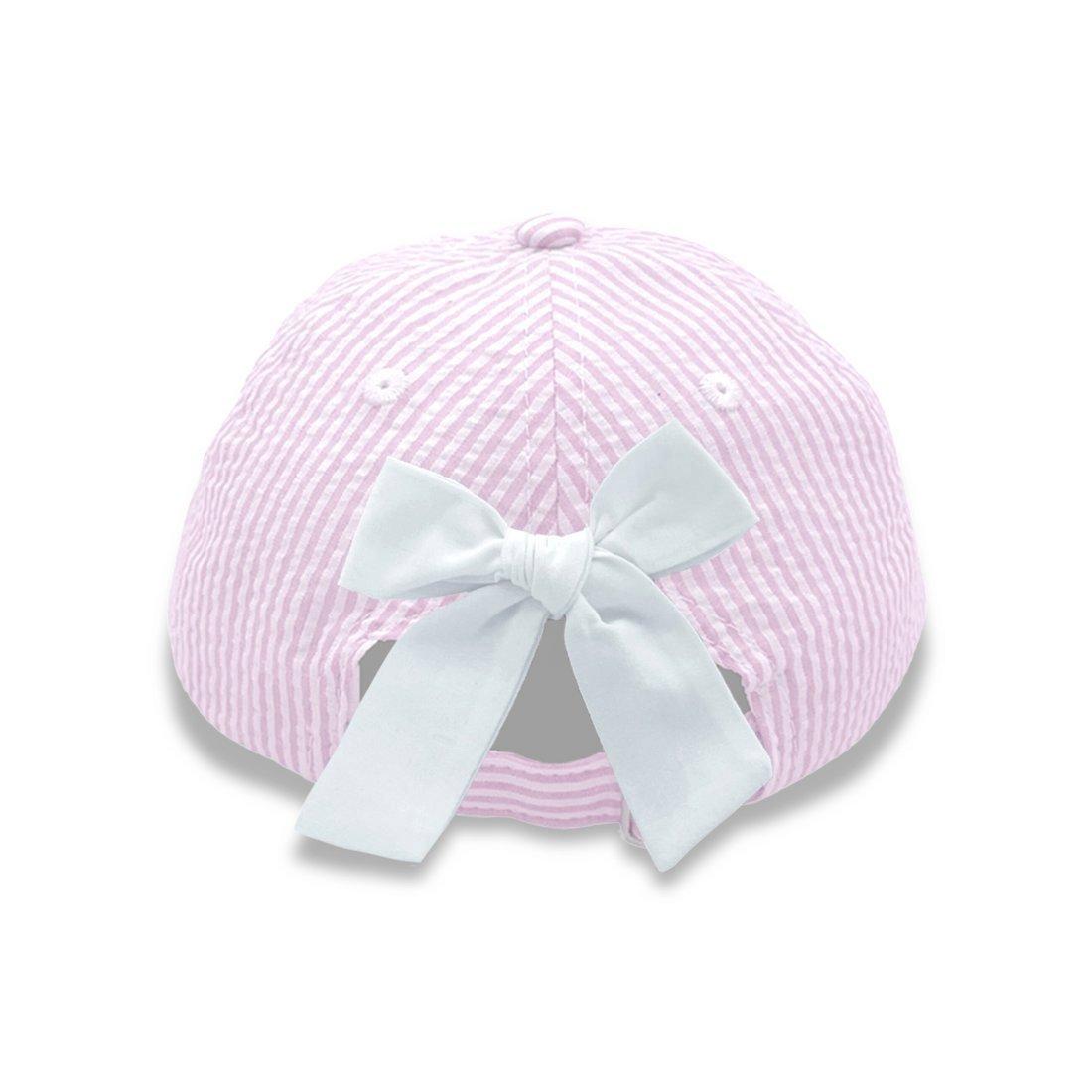 Pink Seersucker Sailboat Bow Baseball Hat image number 3