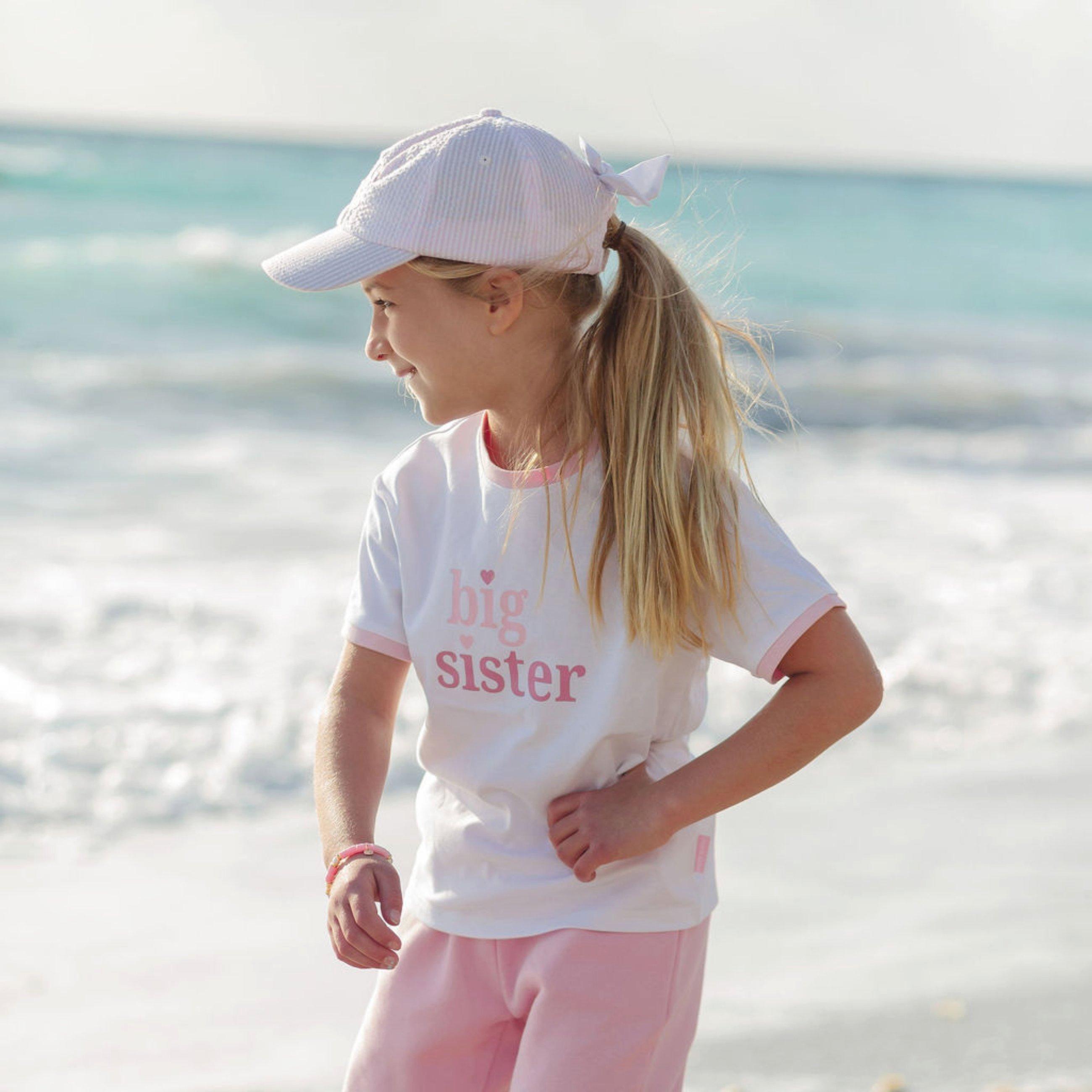 Pink Seersucker Sailboat Bow Baseball Hat image number 1