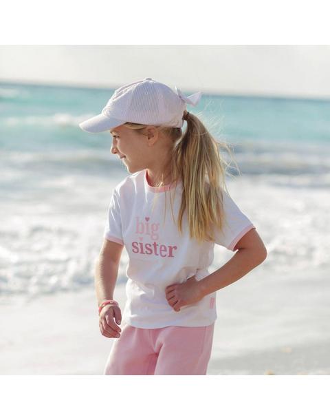 Pink Seersucker Sailboat Bow Baseball Hat