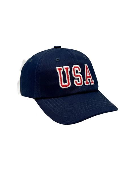 Navy USA Bow Baseball Hat