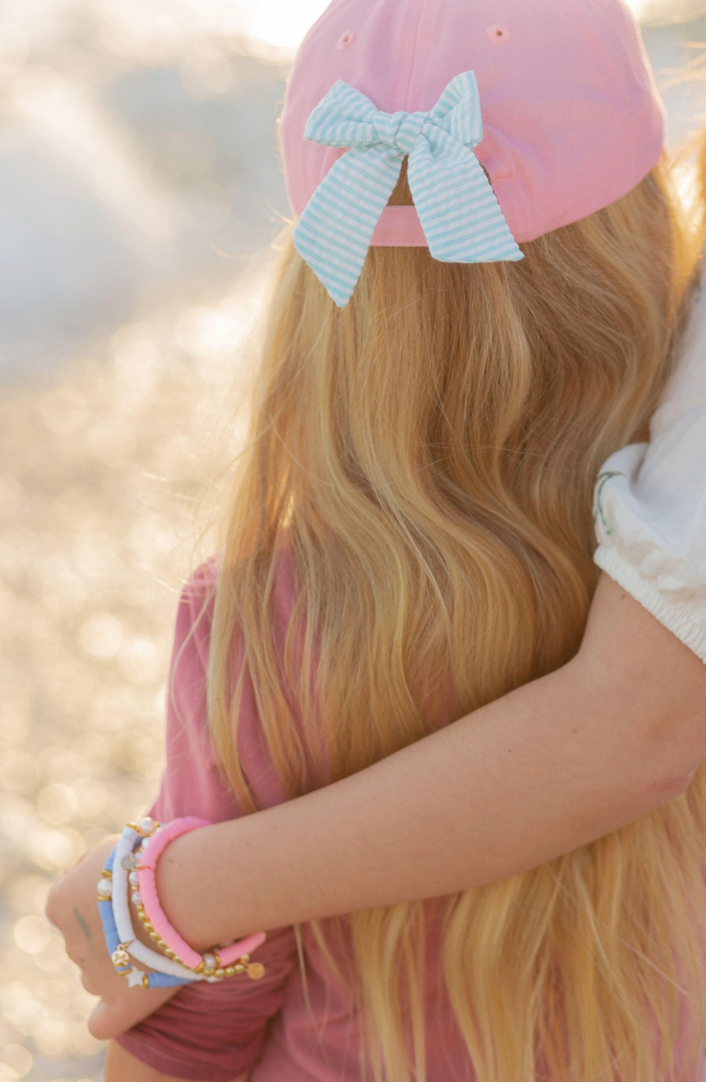 Pink Mermaid Bow Baseball Hat image number 4