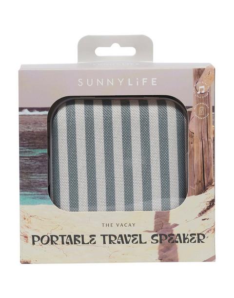 Portable Travel Speaker: Vacay Olive Stripe