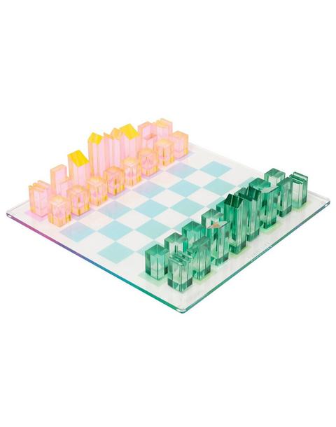 Lucite Chess & Checkers - Ombre Sherbert