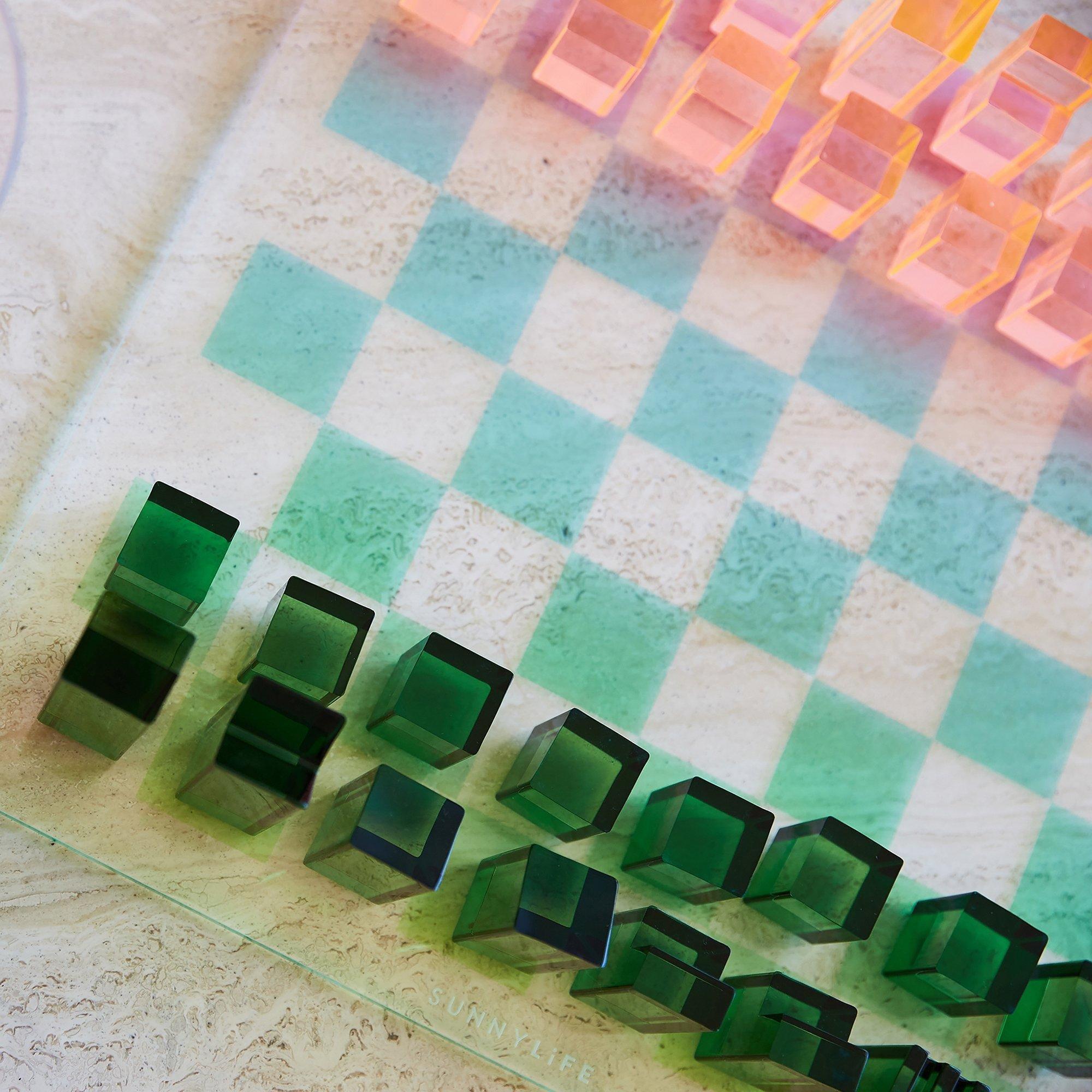 Lucite Chess & Checkers - Ombre Sherbert image number 2