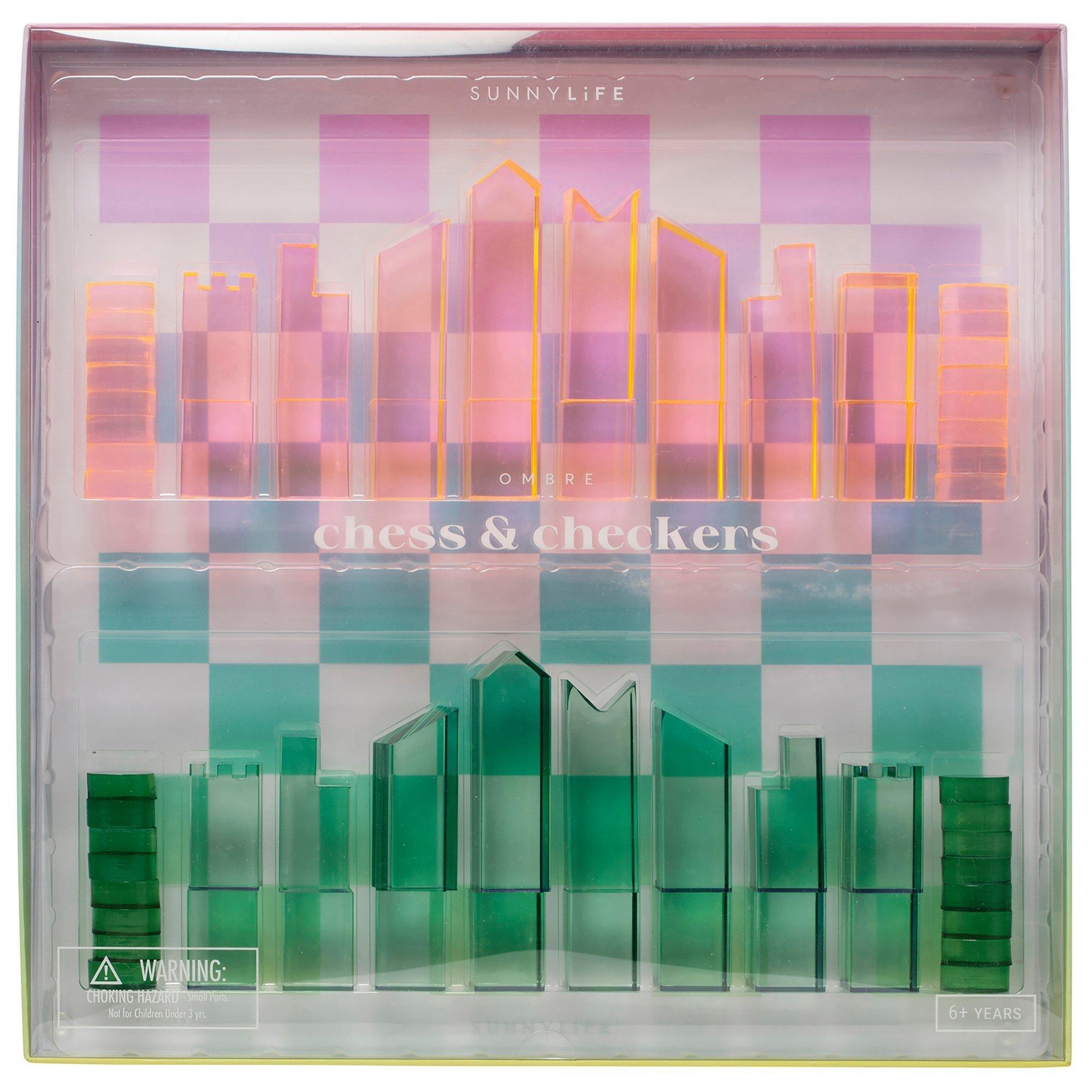 Lucite Chess & Checkers - Ombre Sherbert image number 3