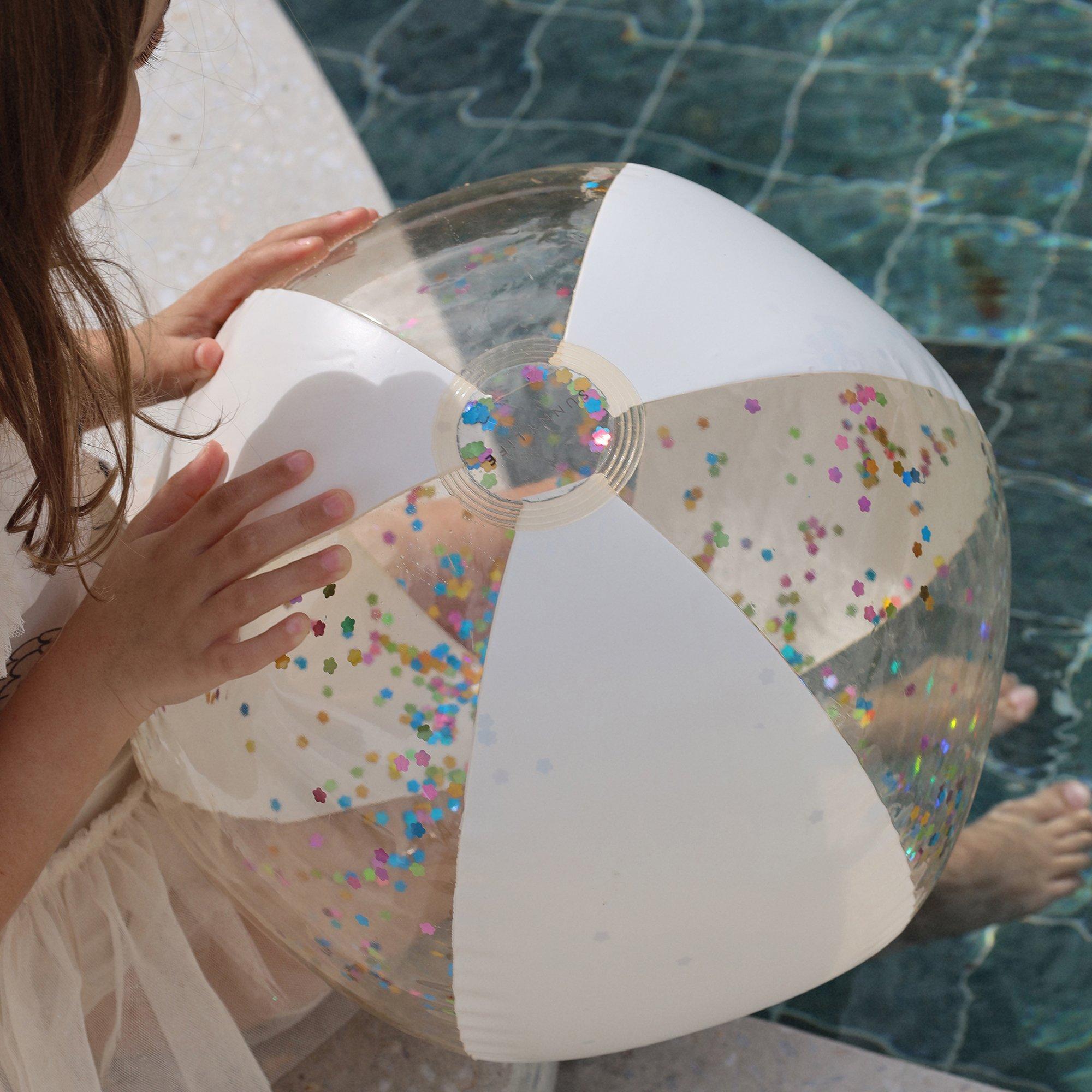 Inflatable Beach Ball: Cotton Candy Glitter image number 4