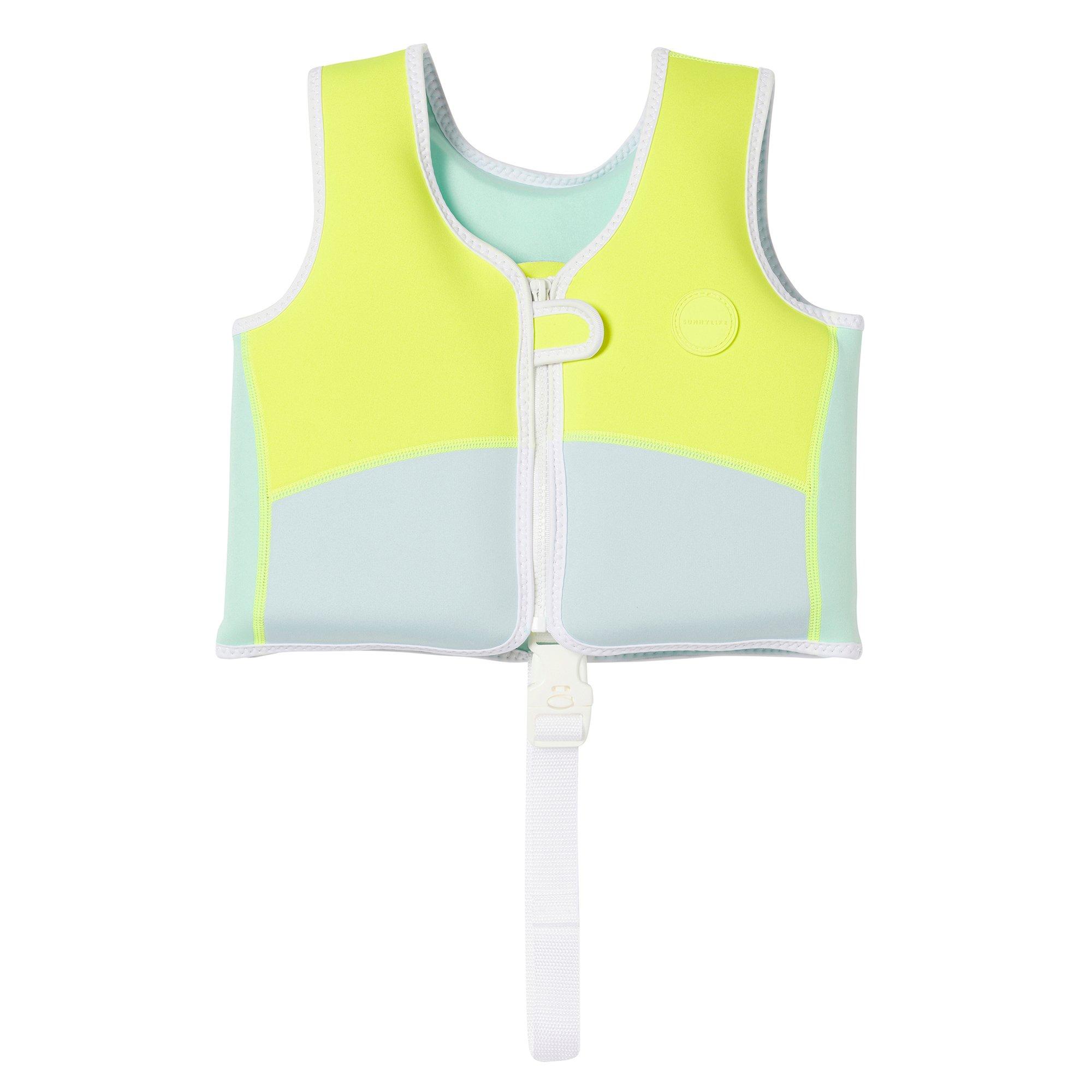 Kids Swim Vest: Aqua Neon Yellow (Age 2-3)