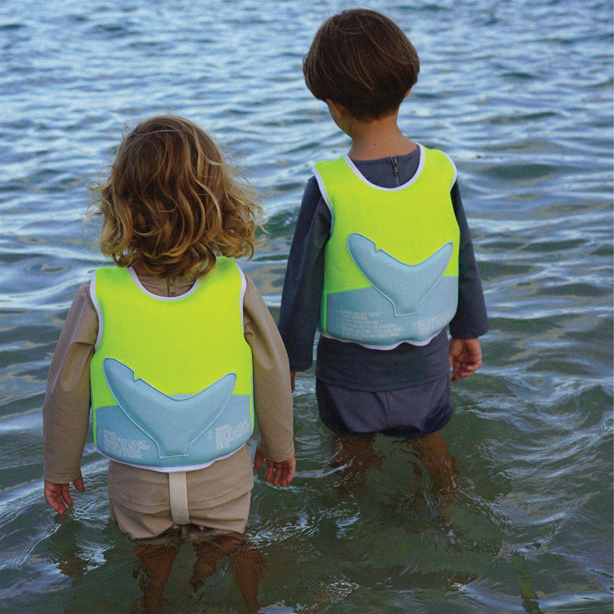 Kids Swim Vest: Aqua Neon Yellow (Age 2-3) image number 4