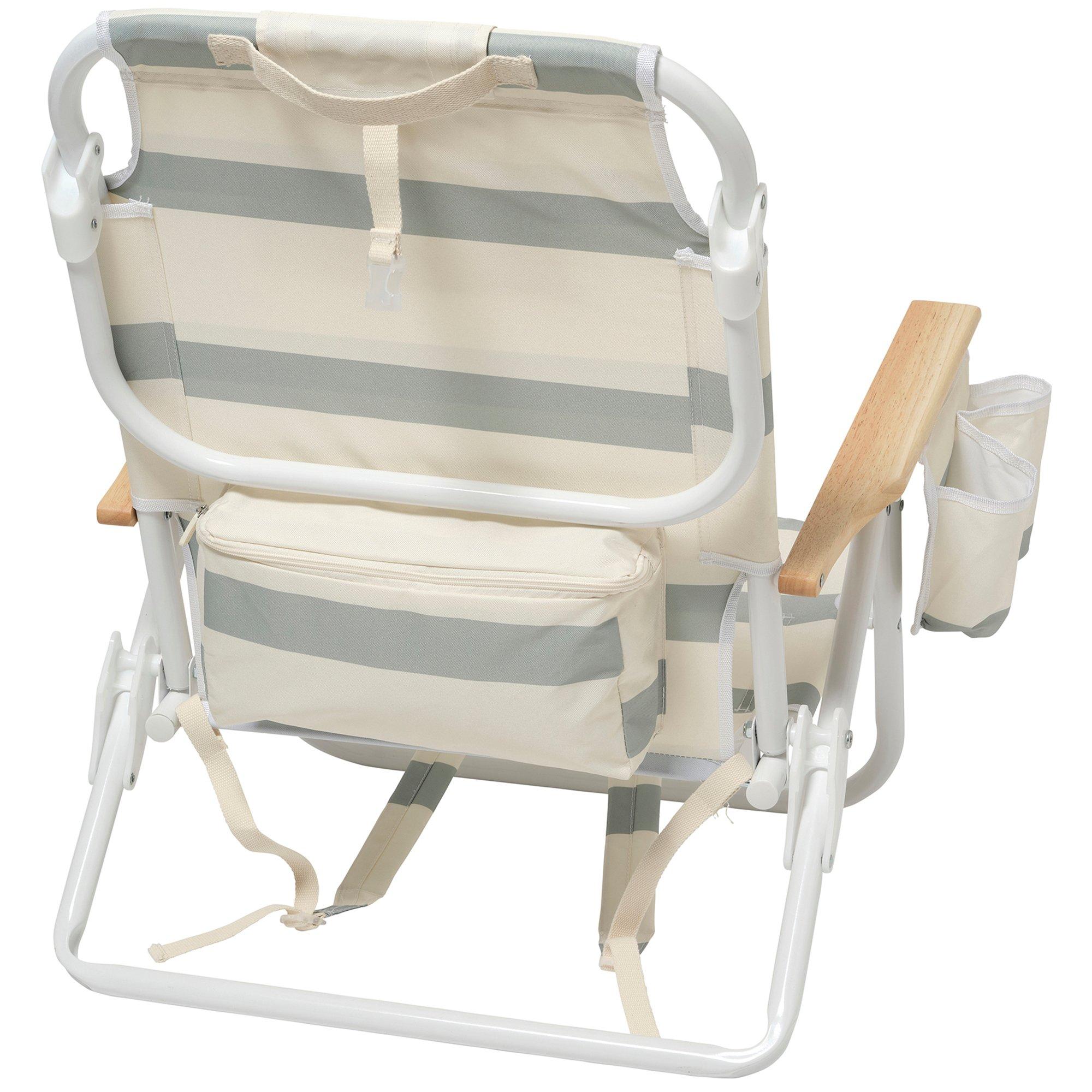 Deluxe Beach Chair: La Palma Sage Stripe image number 3