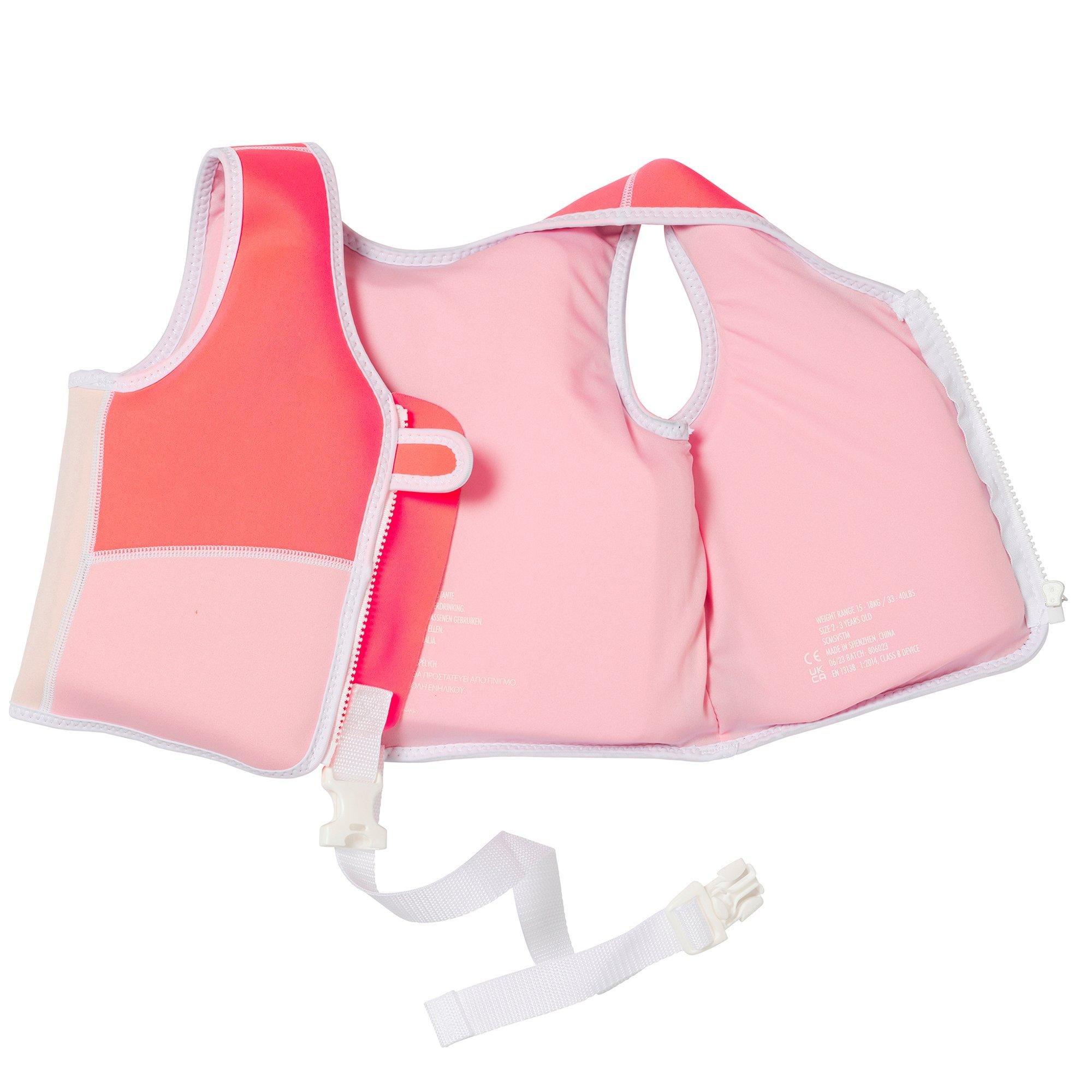 Kids Swim Vest: Neon Strawberry (Age 2-3) image number 2