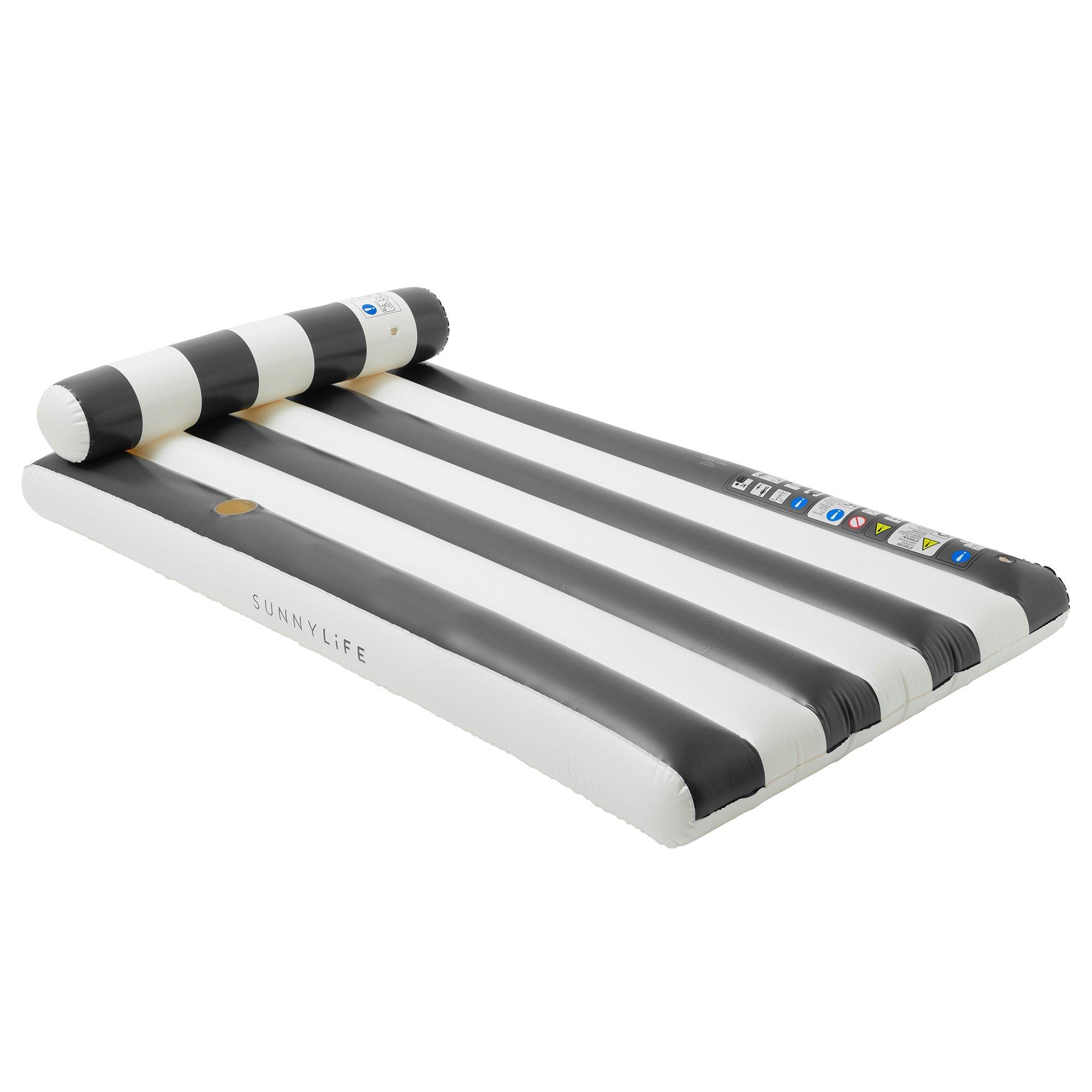 Luxe Lilo Pool Float: Black Stripe