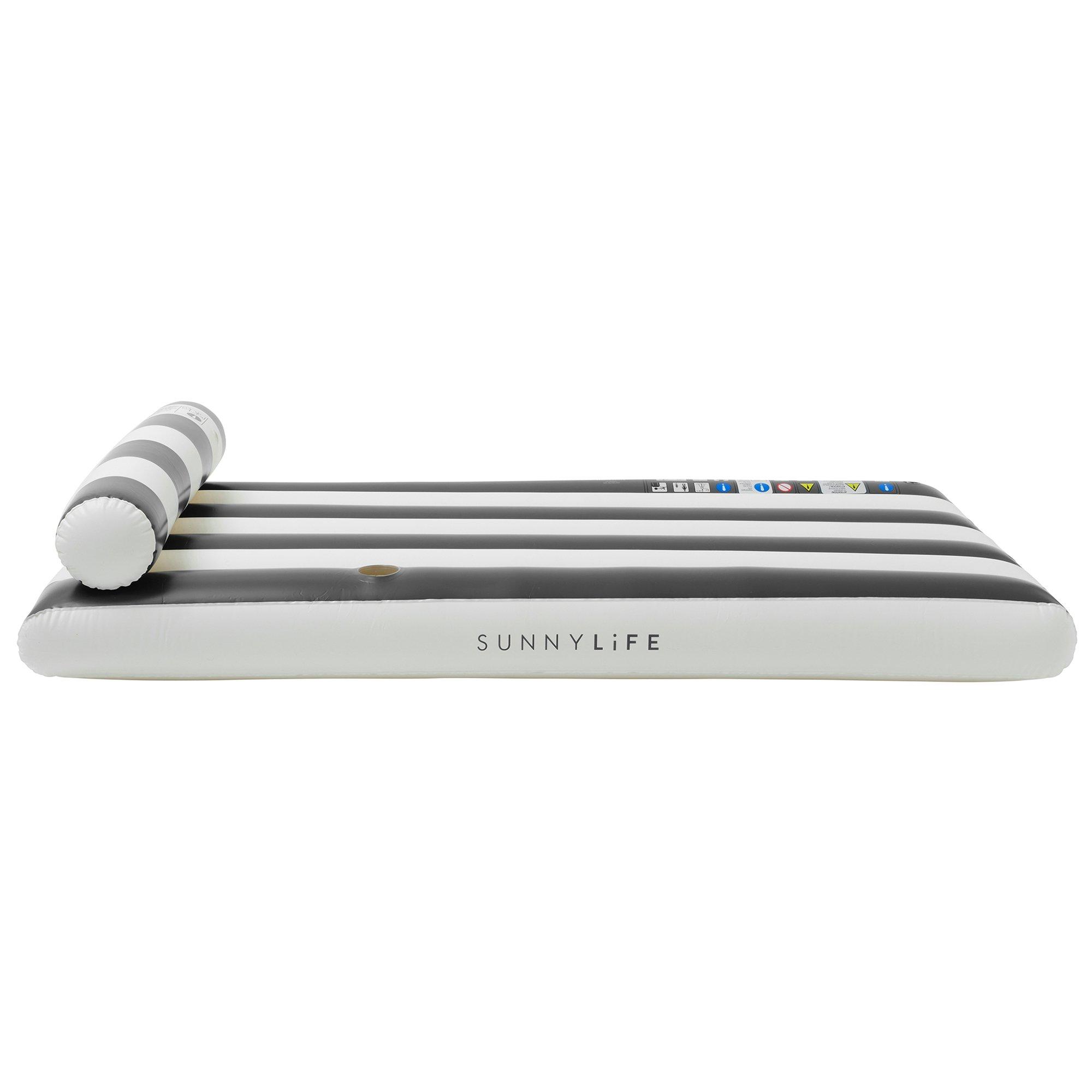 Luxe Lilo Pool Float: Black Stripe image number 3