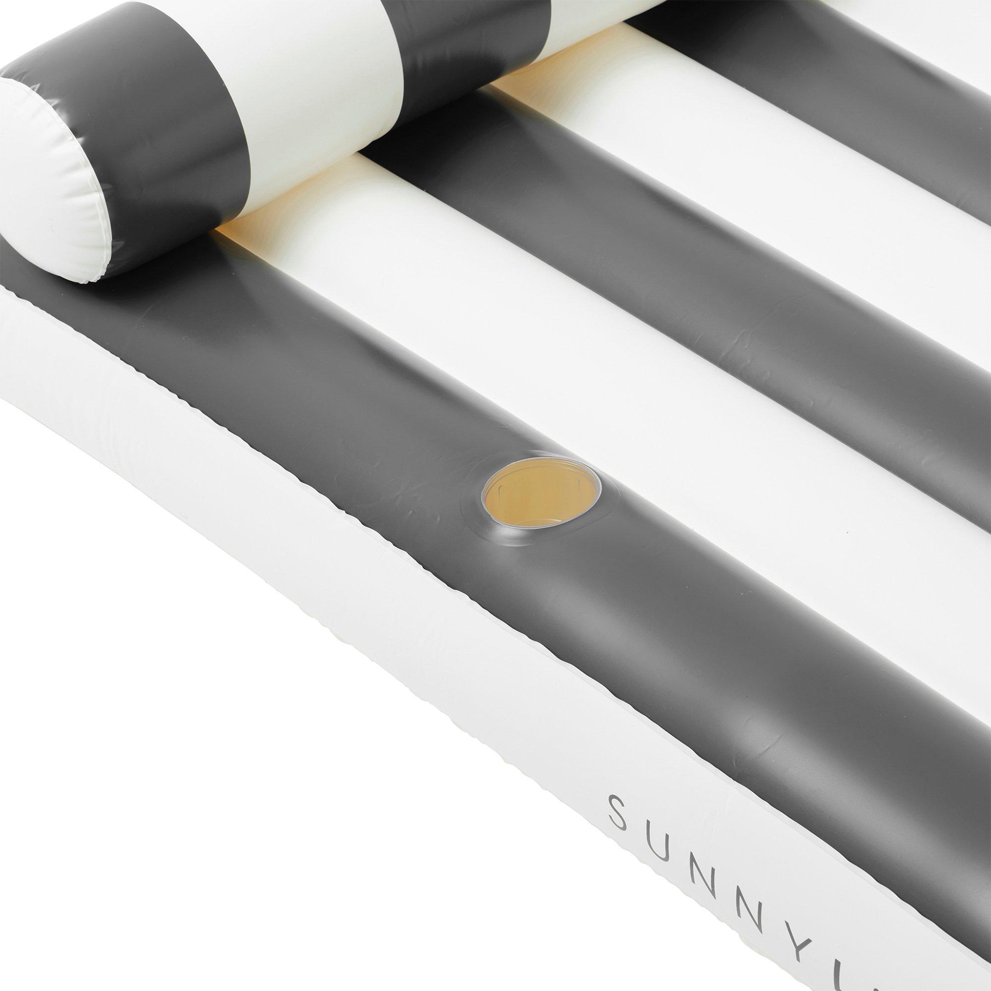 Luxe Lilo Pool Float: Black Stripe image number 4