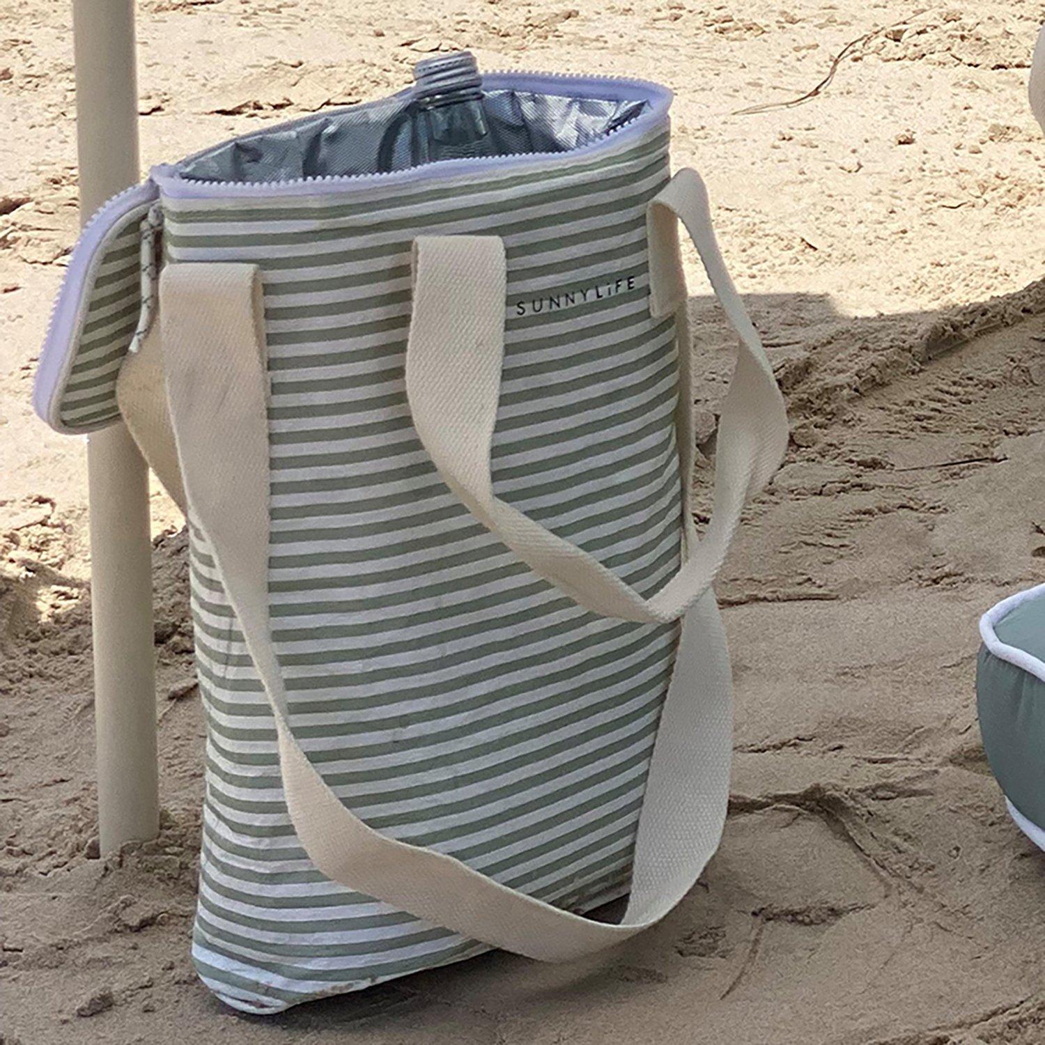 Light Cooler Drinks Bag - La Palma Sage Stripe image number 3