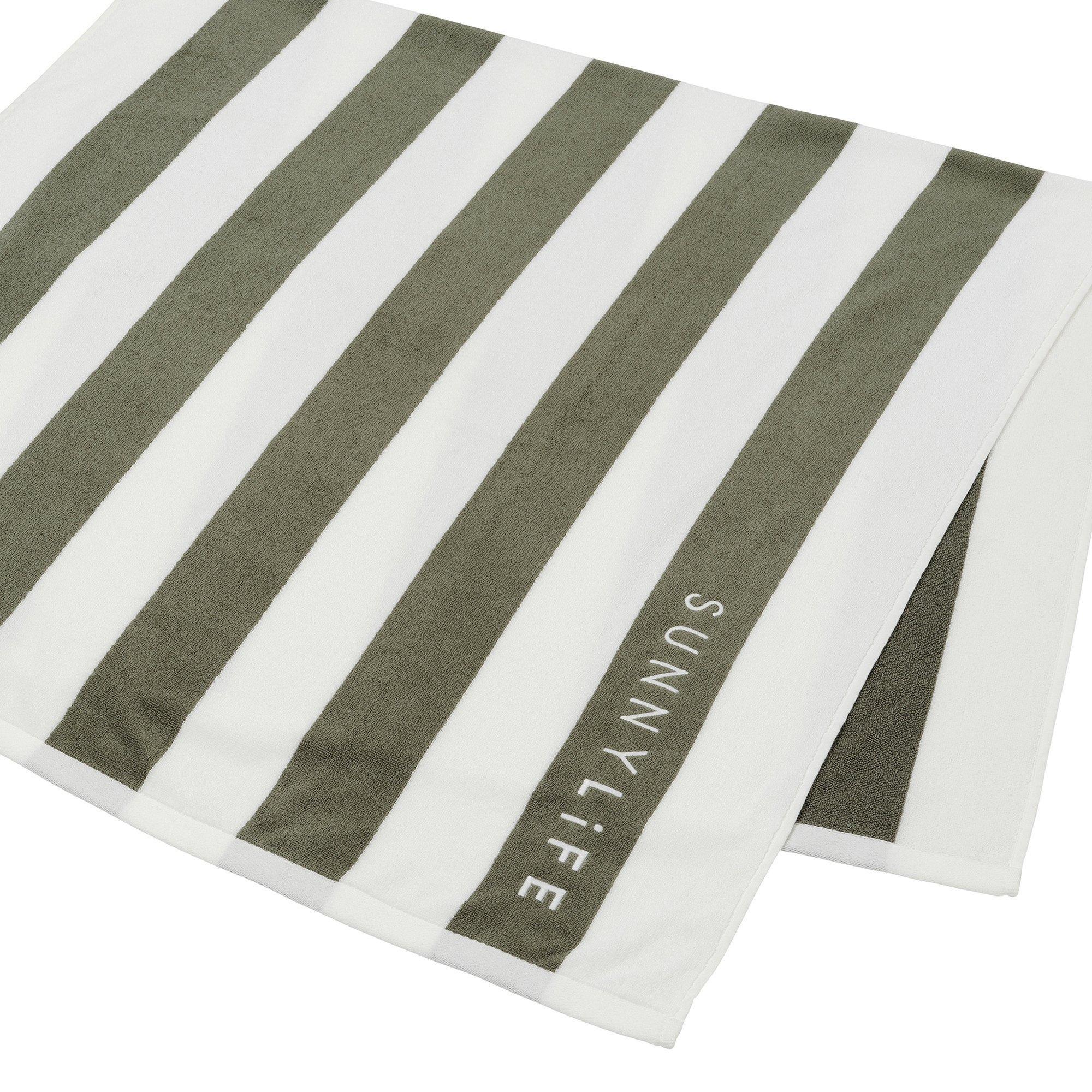 Beach Towel: Vacay Olive Stripe image number 1