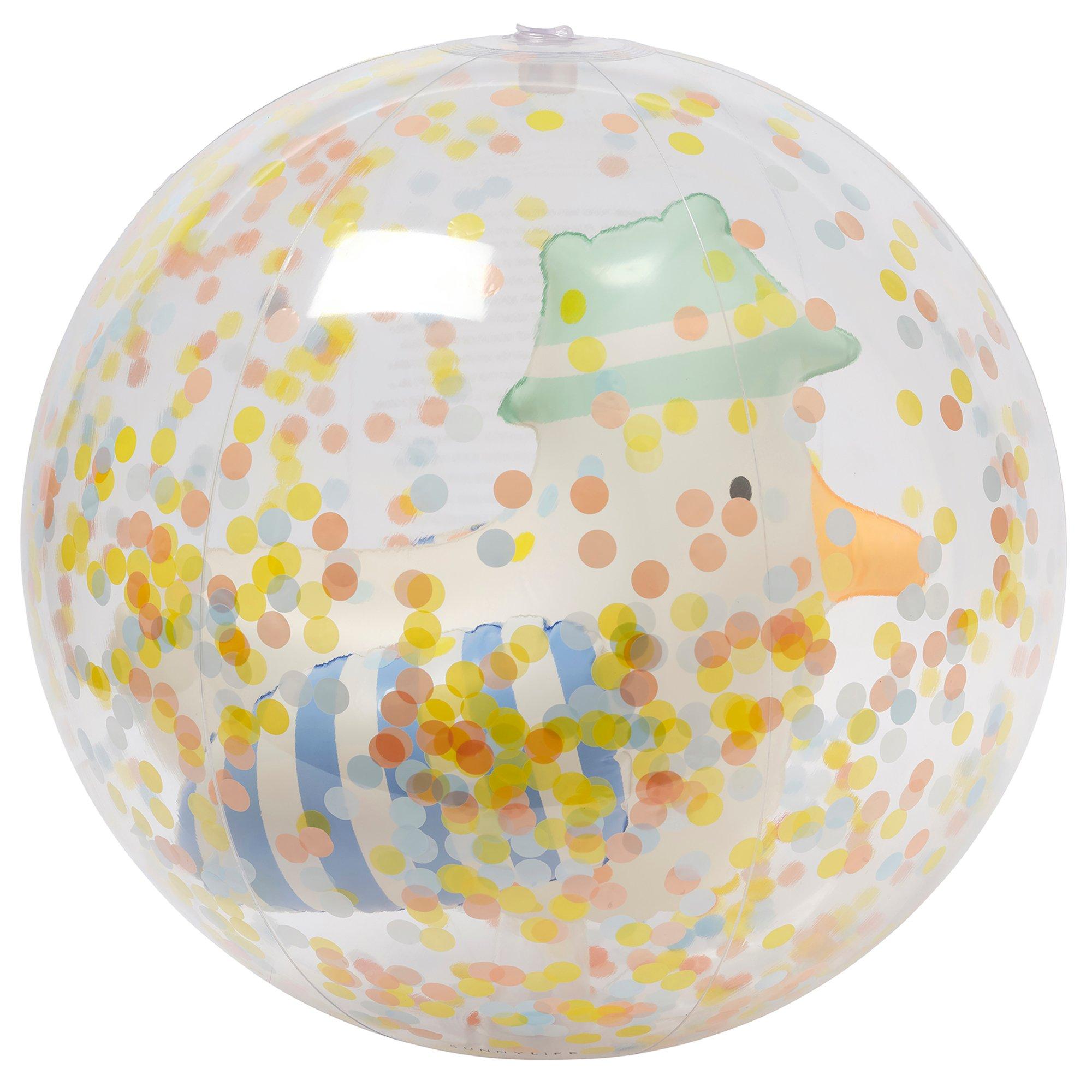 3D Inflatable Beach Ball: Sid The Seagull - Blue Stripe image number 0