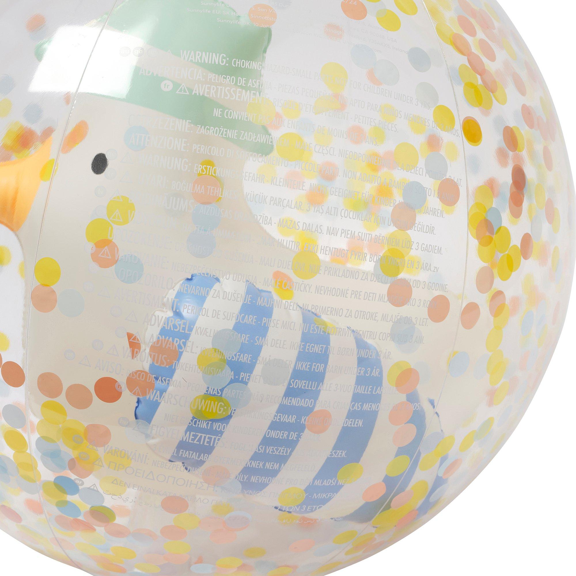 3D Inflatable Beach Ball: Sid The Seagull - Blue Stripe image number 2
